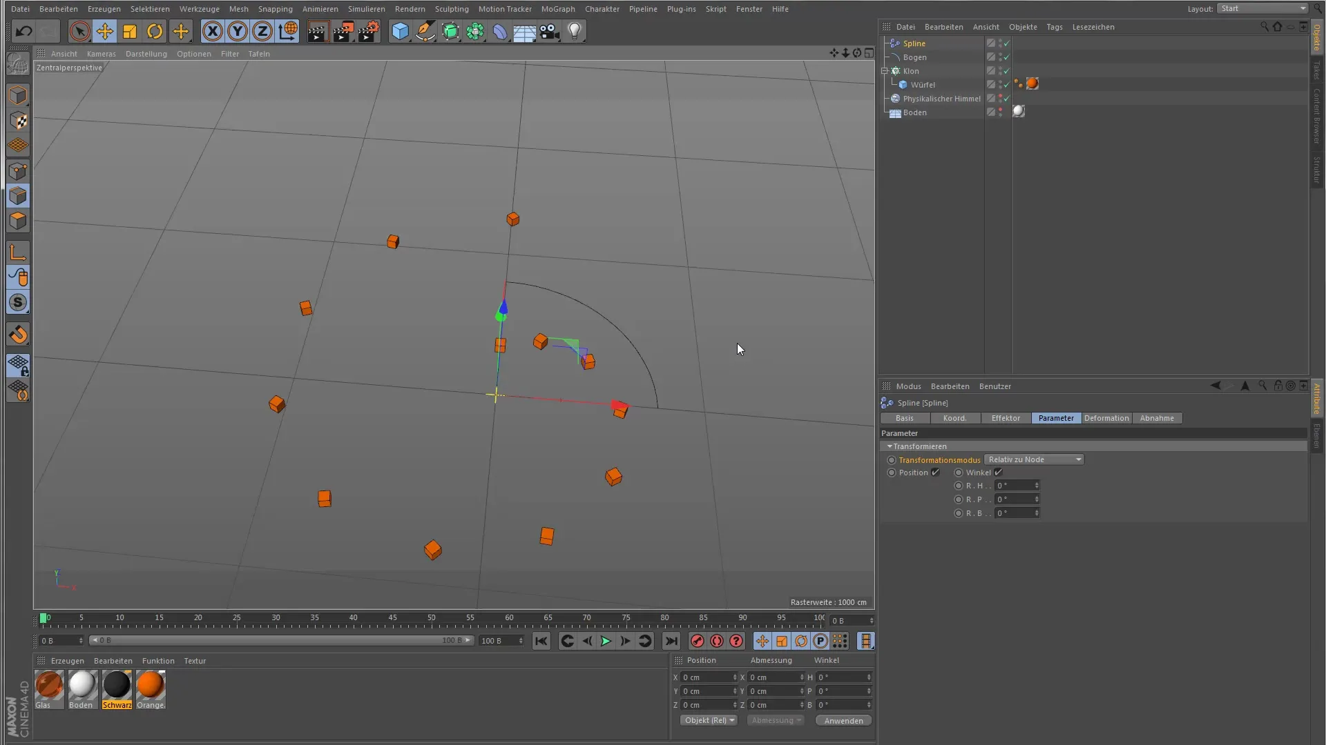 Utilizar el efecto spline en Cinema 4D de manera eficiente Utilizar el efector Spline en Cinema 4D de manera eficiente