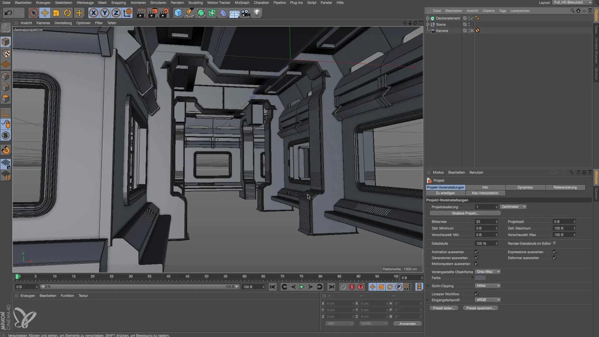 Lichtverteilung und Modellierung in Cinema 4D Raumstation Lichtverteilung und Modellierung in Cinema 4D Raumstation