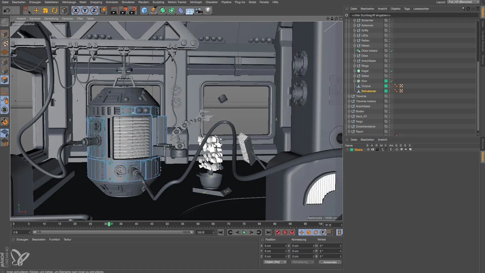 Raumstation modellieren in Cinema 4D - Tipps für die Ebenennutzung Raumstation modellieren in Cinema 4D - Tipps für die Ebenennutzung