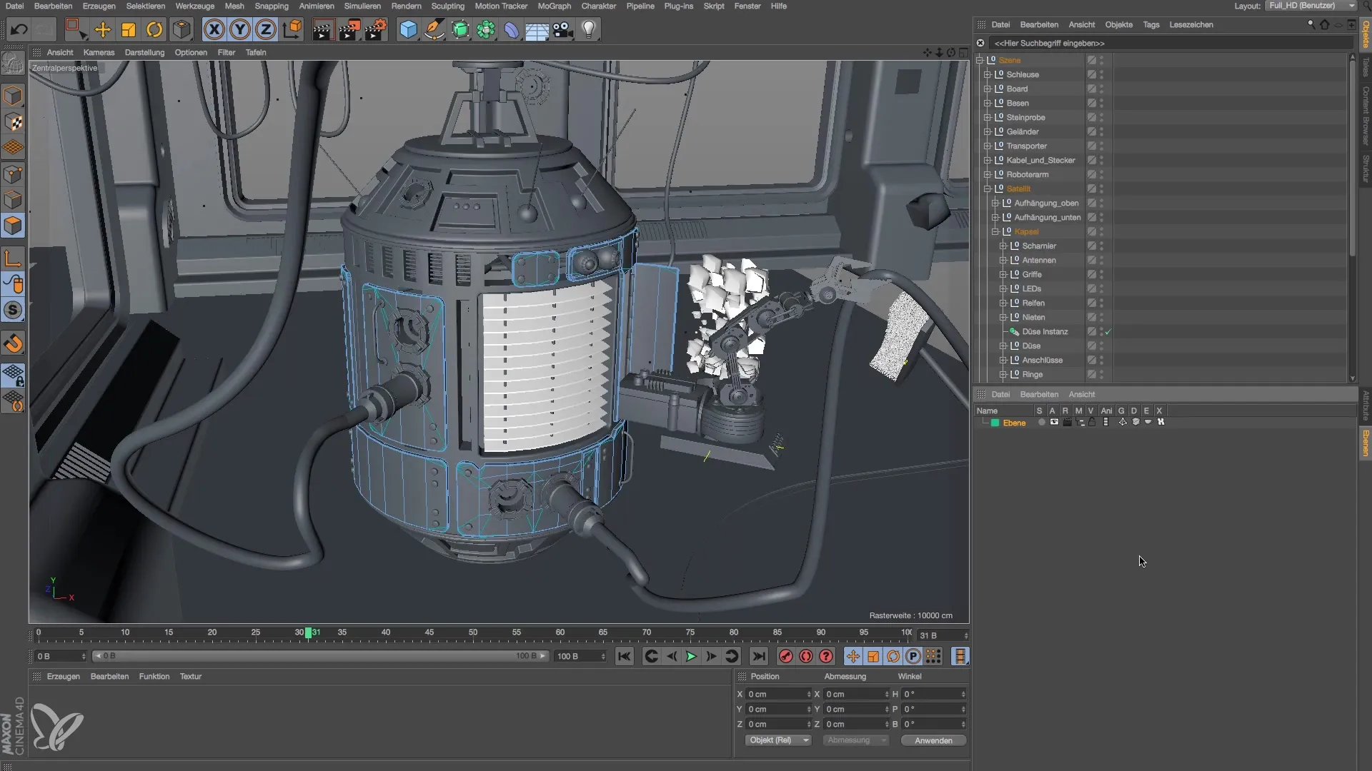 Raumstation modellieren in Cinema 4D - Tipps für die Ebenennutzung Raumstation modellieren in Cinema 4D - Tipps für die Ebenennutzung