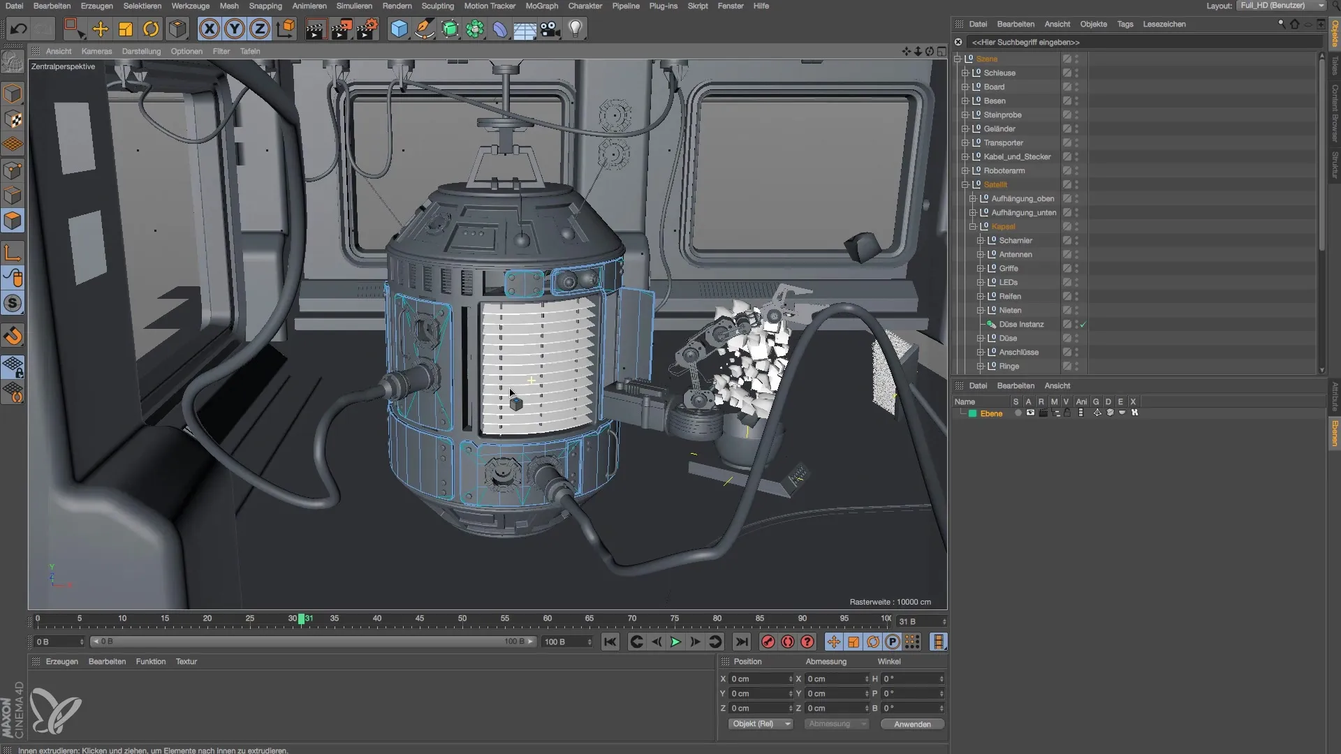 Raumstation modellieren in Cinema 4D - Tipps für die Ebenennutzung Raumstation modellieren in Cinema 4D - Tipps für die Ebenennutzung