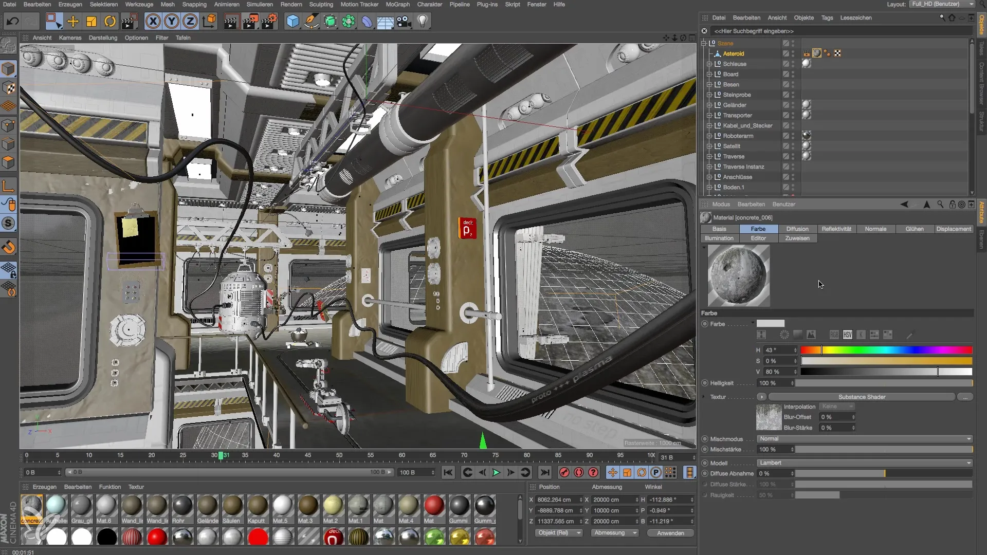 Modeling and lighting a space station in Cinema 4D