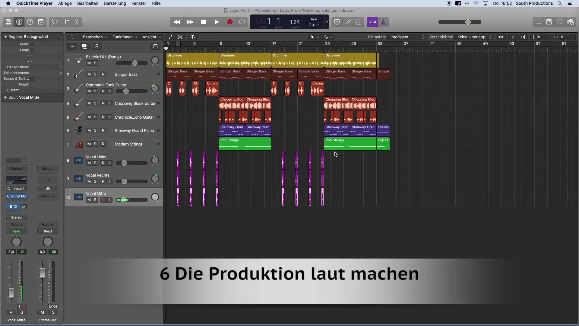 Lautstärke optimal einstellen in Logic Pro X