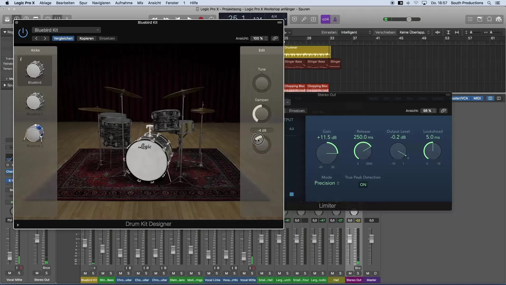 Lautstärke optimal einstellen in Logic Pro X