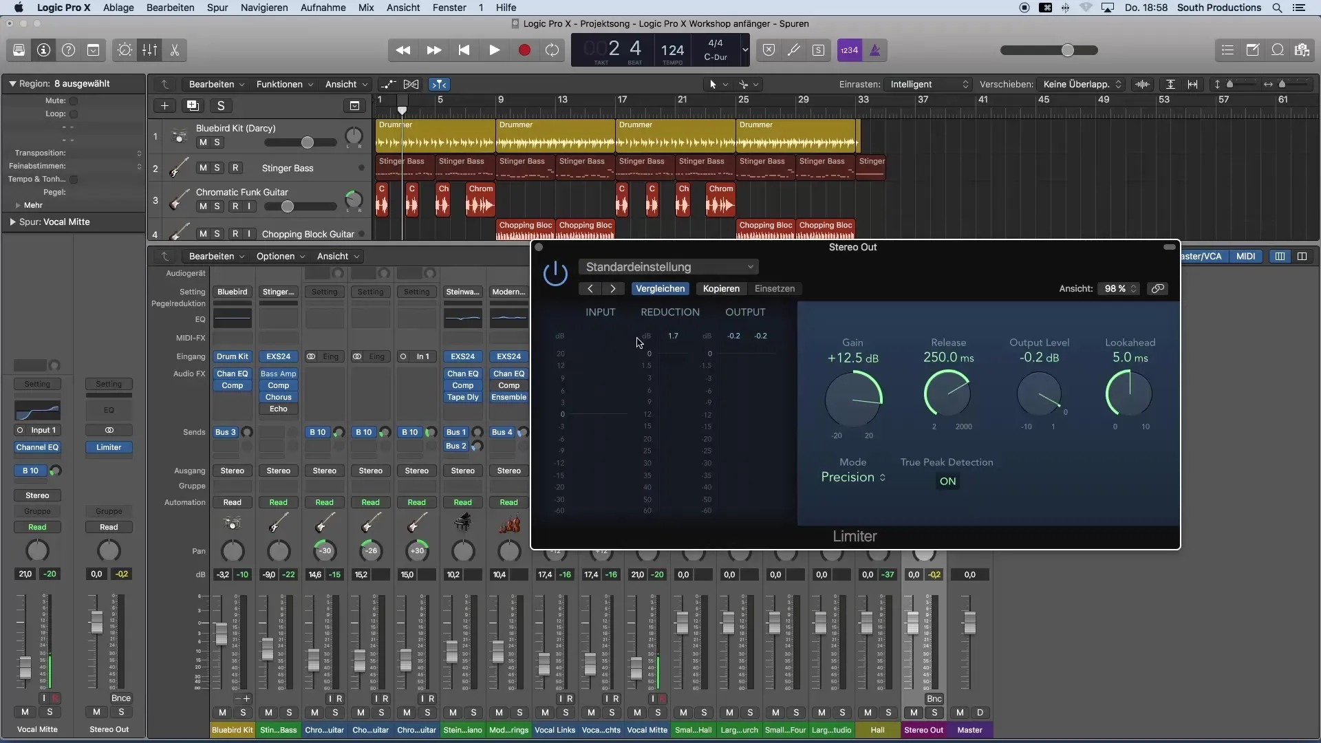 Lautstärke optimal einstellen in Logic Pro X