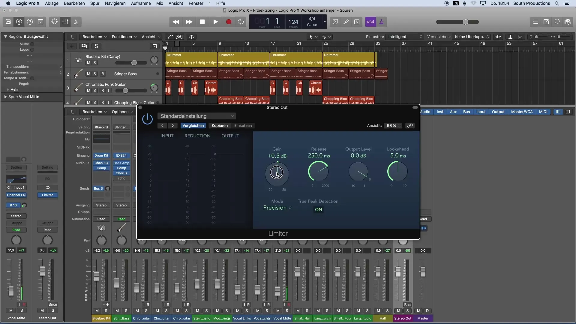Lautstärke optimal einstellen in Logic Pro X
