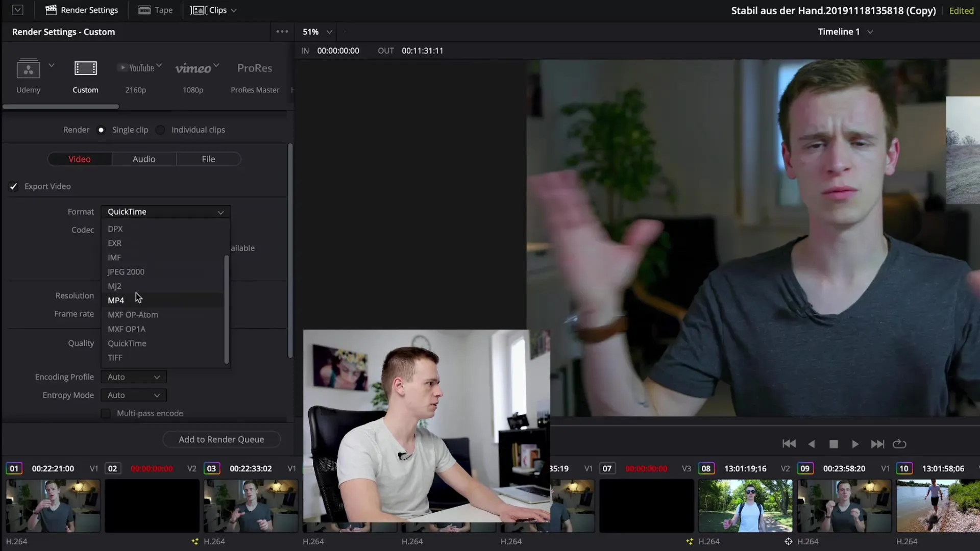 Optimale exportinstellingen in DaVinci Resolve Optimale exportinstellingen in DaVinci Resolve