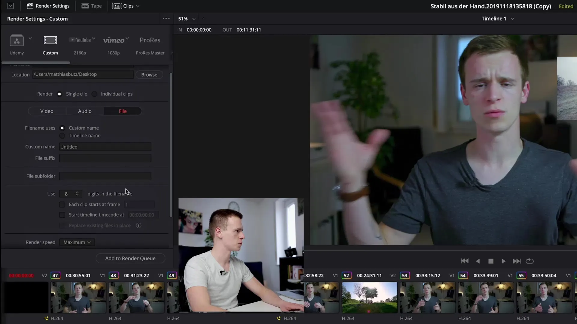 Optimale exportinstellingen in DaVinci Resolve Optimale exportinstellingen in DaVinci Resolve