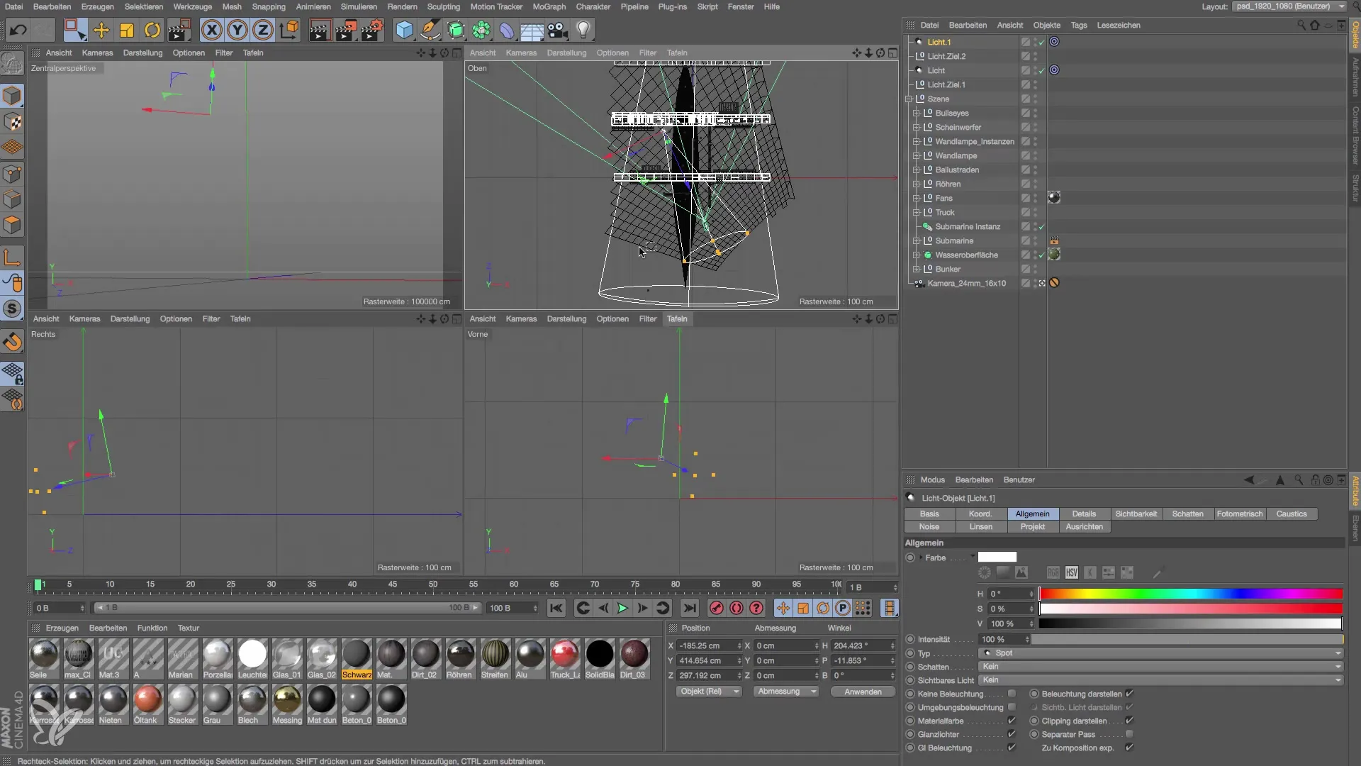 Streiflicht in Cinema 4D anlegen Streiflicht in Cinema 4D anlegen