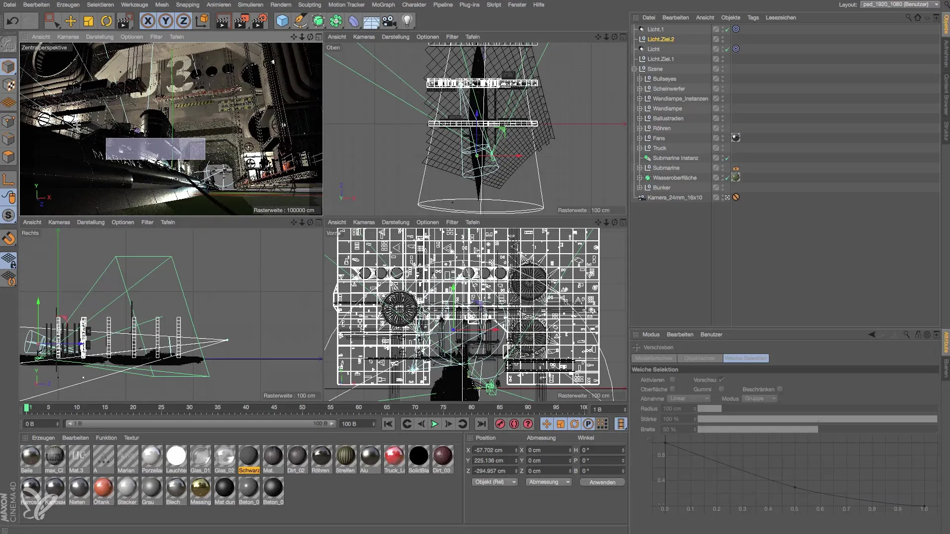 Ajustar la luz de recorte de manera efectiva en Cinema 4D Ajustar eficazmente la luz de acento en Cinema 4D
