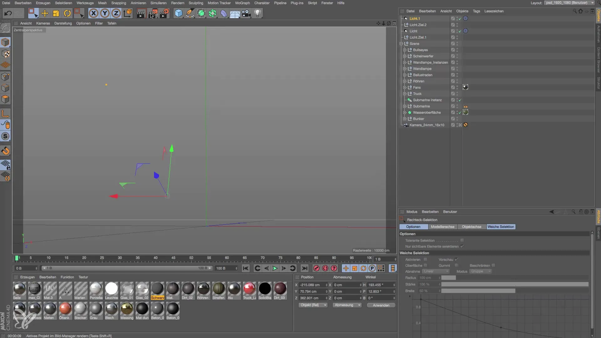 Ajustar efectivamente la luz de rasante en Cinema 4D Ajustar la luz de rayo de manera efectiva en Cinema 4D