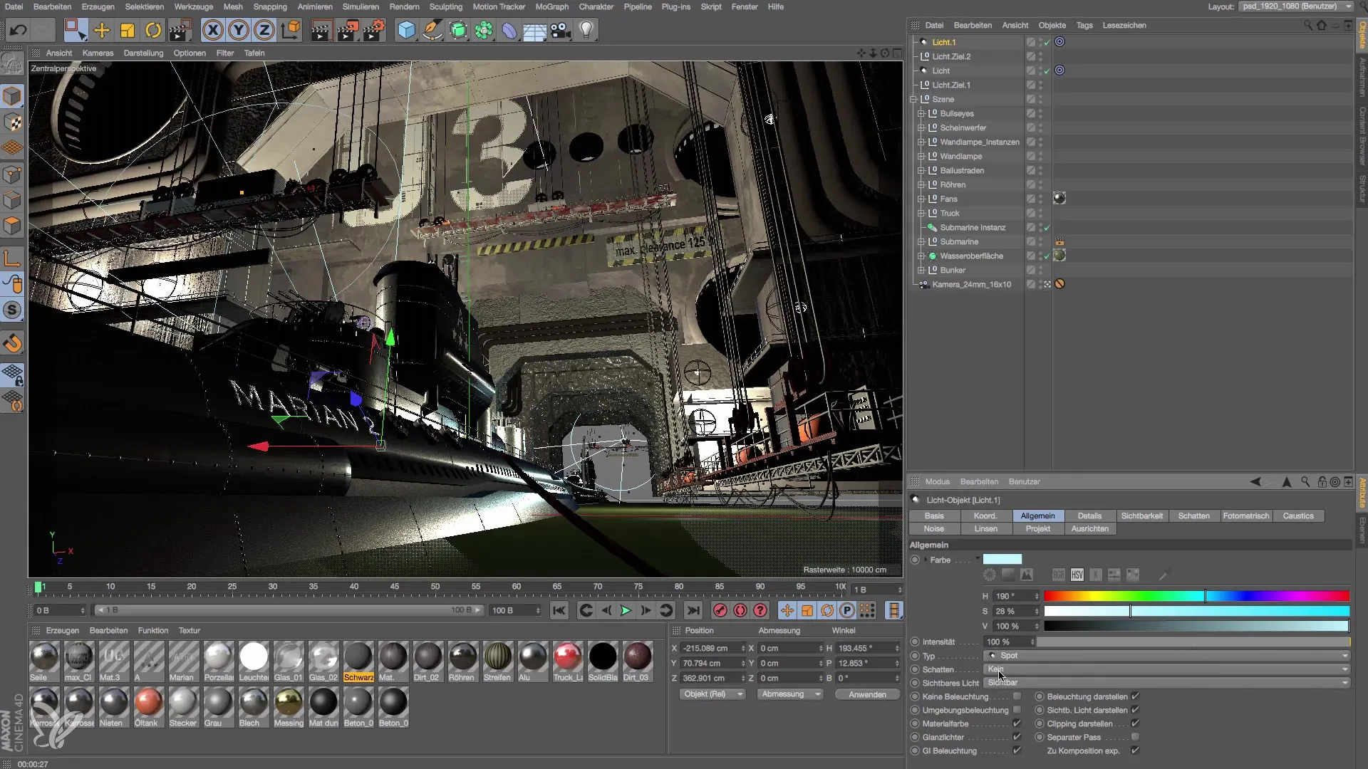 Ajustar eficazmente la luz de destello en Cinema 4D Ajustar eficazmente la luz de rasante en Cinema 4D
