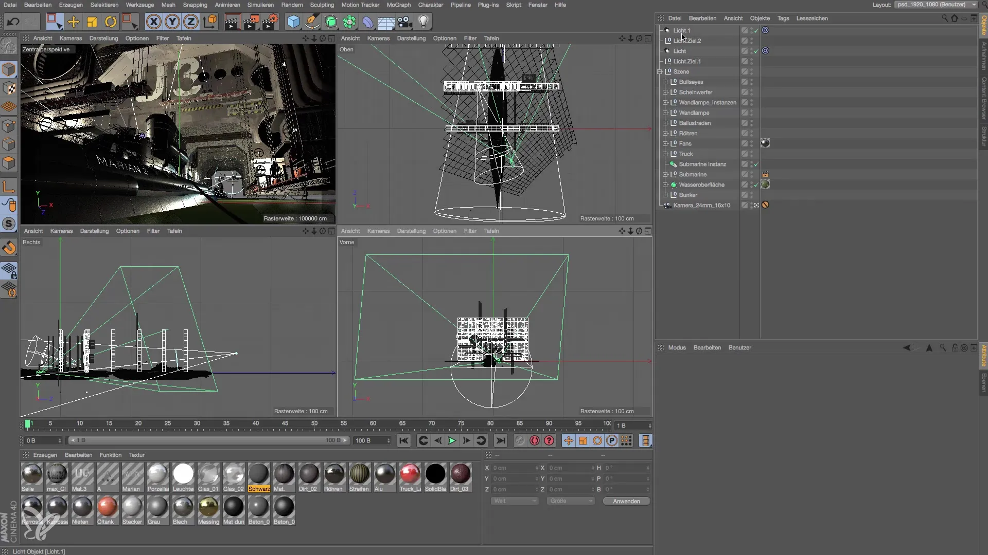 Ajustar eficazmente la luz de tira en Cinema 4D Ajustar eficazmente la luz de rasante en Cinema 4D