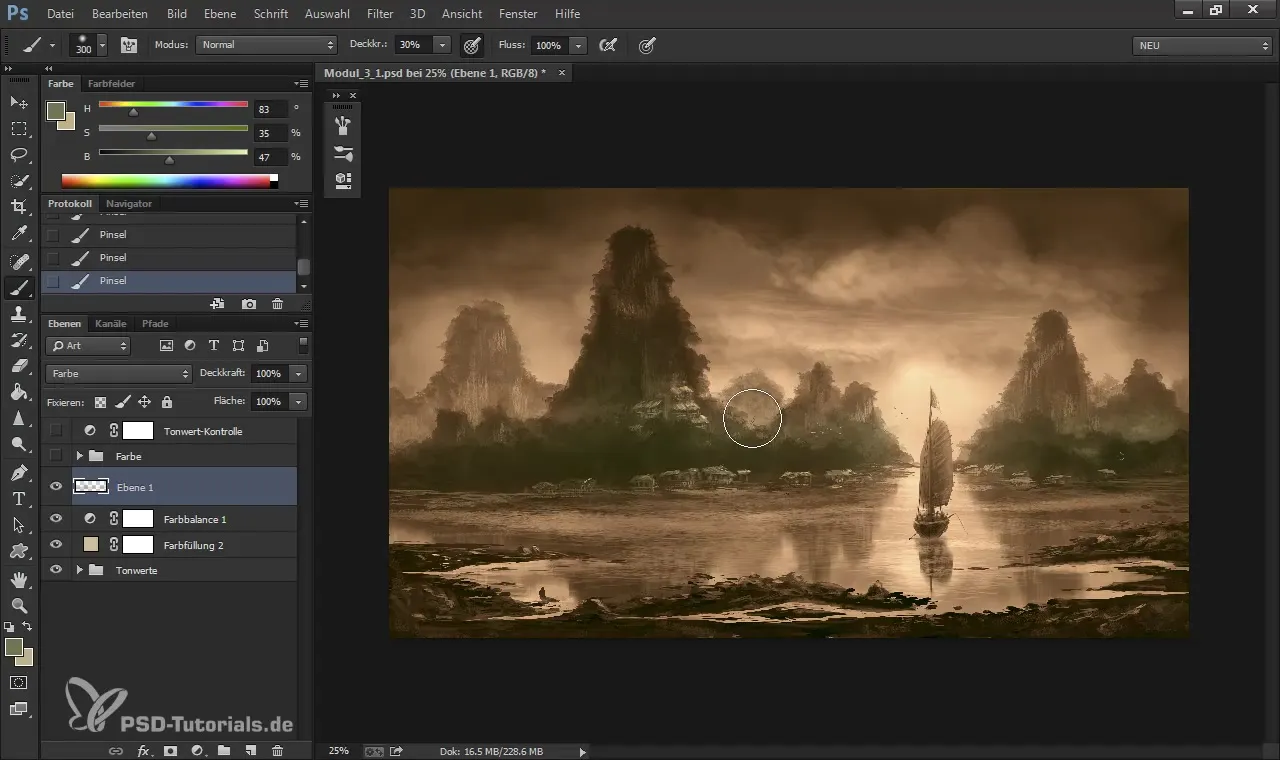 Color wash in digital painting - Tinting tonal values Color wash in digital painting – Tinting tonal values