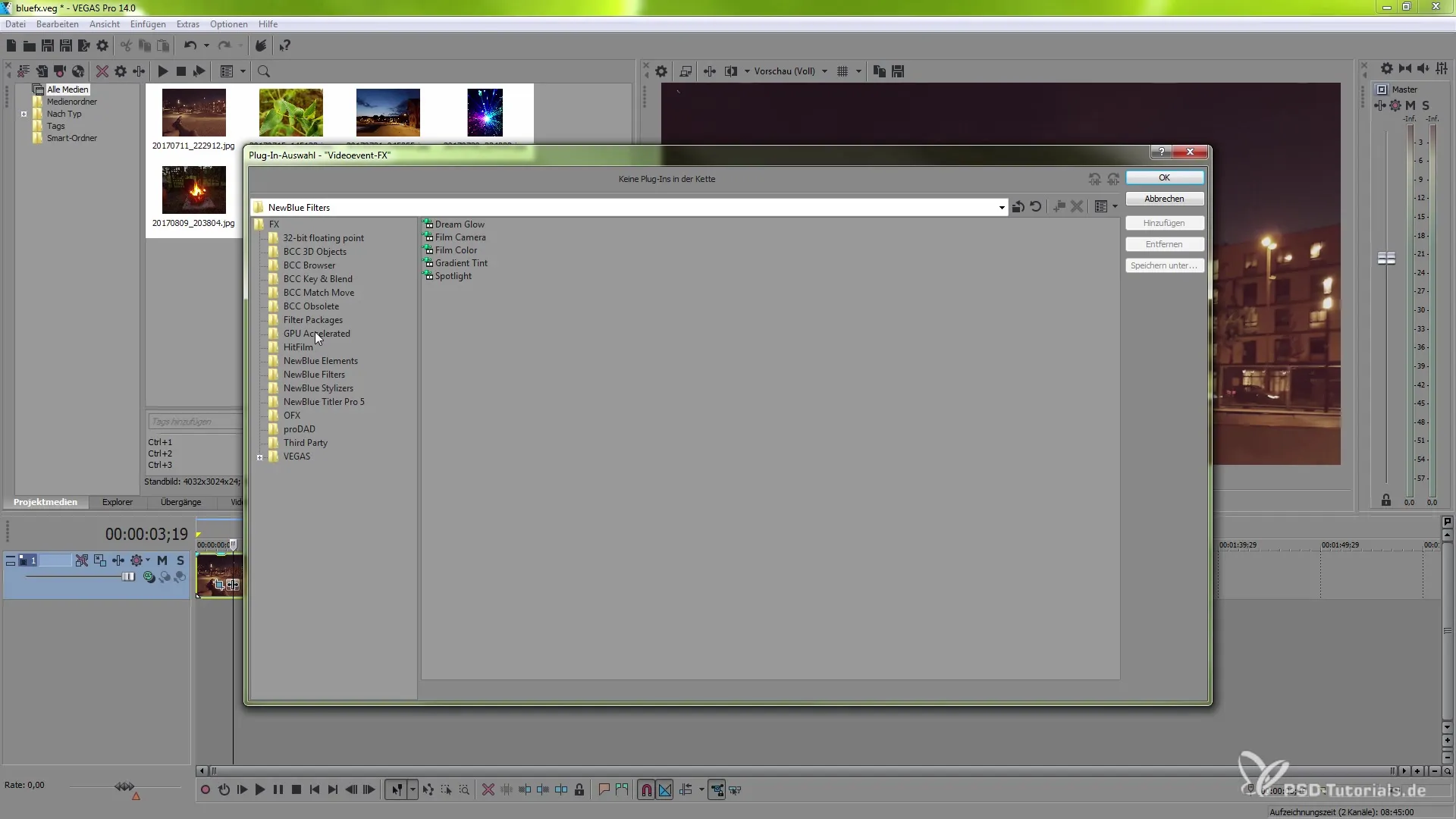 Utilizar eficazmente los efectos de NewBlueFX para VEGAS Pro 14 Aprovechar eficazmente los efectos NewBlueFX para VEGAS Pro 14