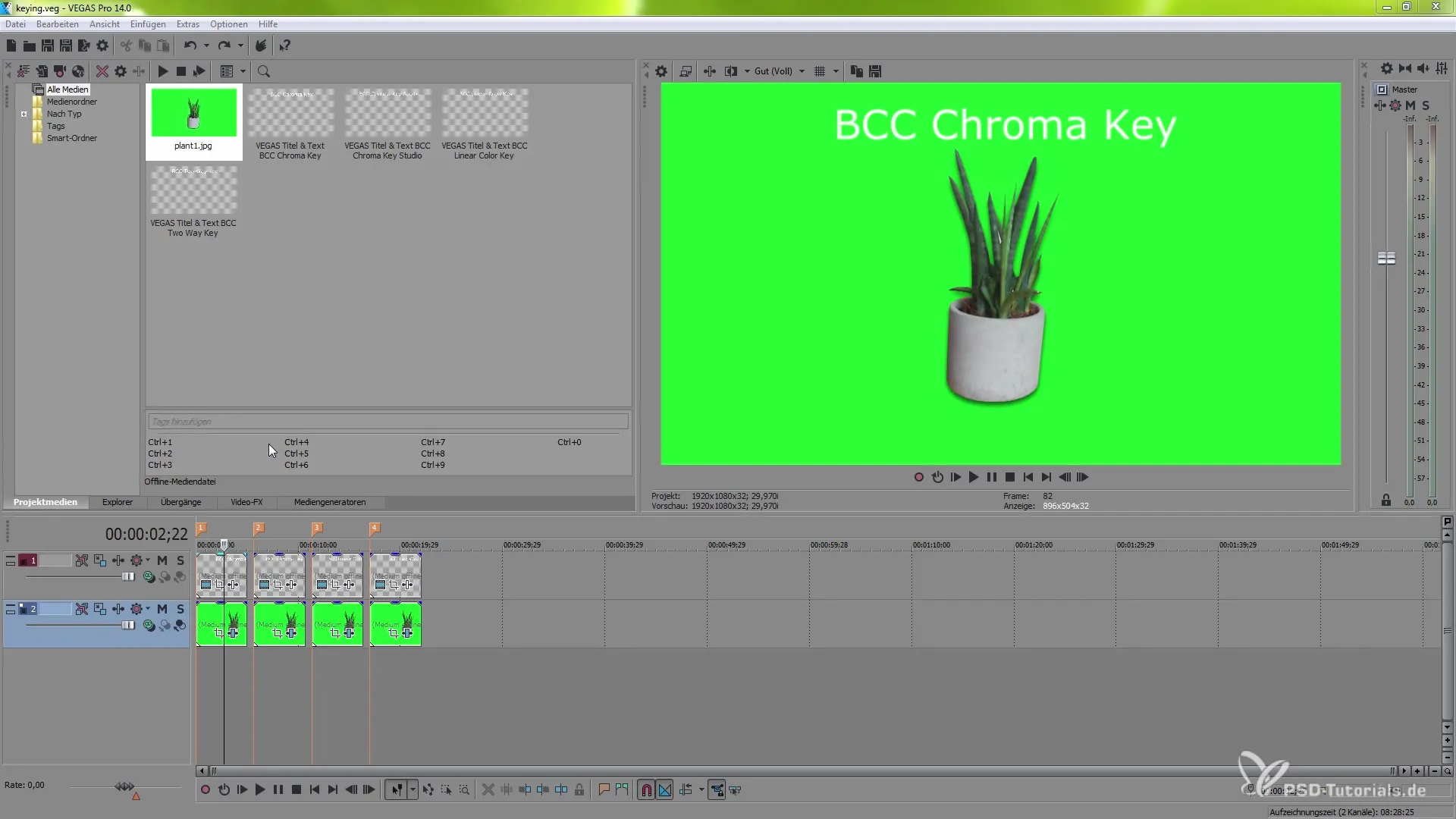 Técnicas de clave en VEGAS Pro 14 – Entender los complementos BCC de manera eficiente Técnicas de keying en VEGAS Pro 14 – Entender los plug-ins BCC eficientes