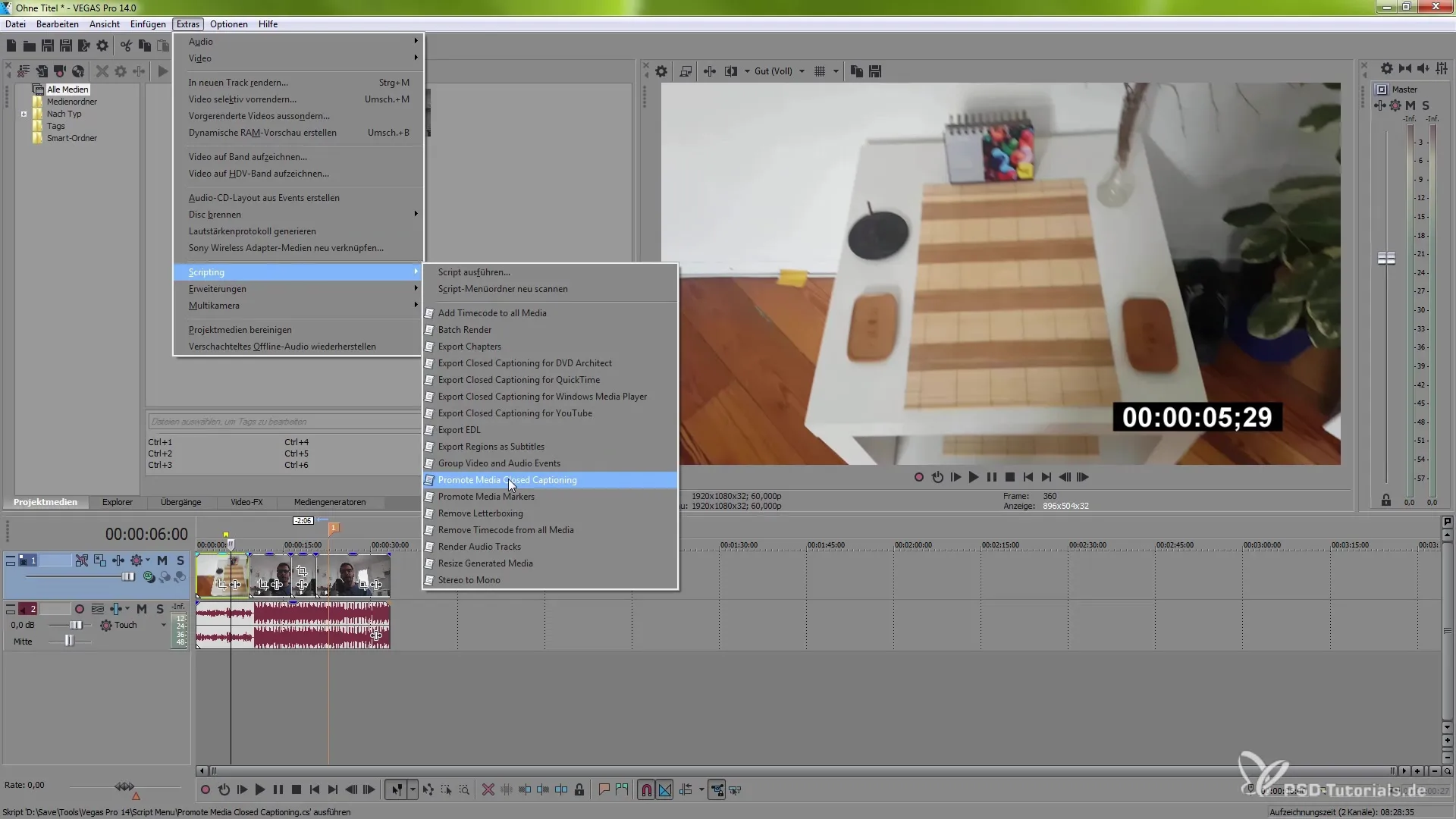 VEGAS Pro 14 - Utilizar scripts y formatos de manera efectiva VEGAS Pro 14 – Utilizar scripts y formatos de manera efectiva