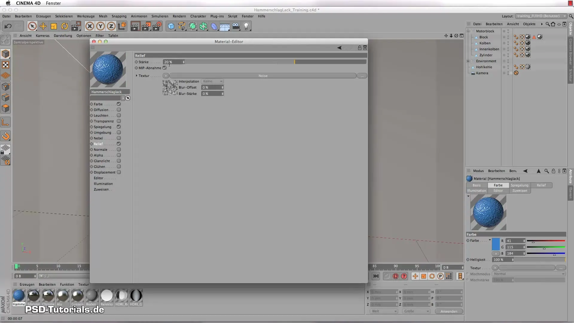 Crea un acabado de martillo en CINEMA 4D – Paso a paso Crea pintura textura martillo en CINEMA 4D - Paso a paso