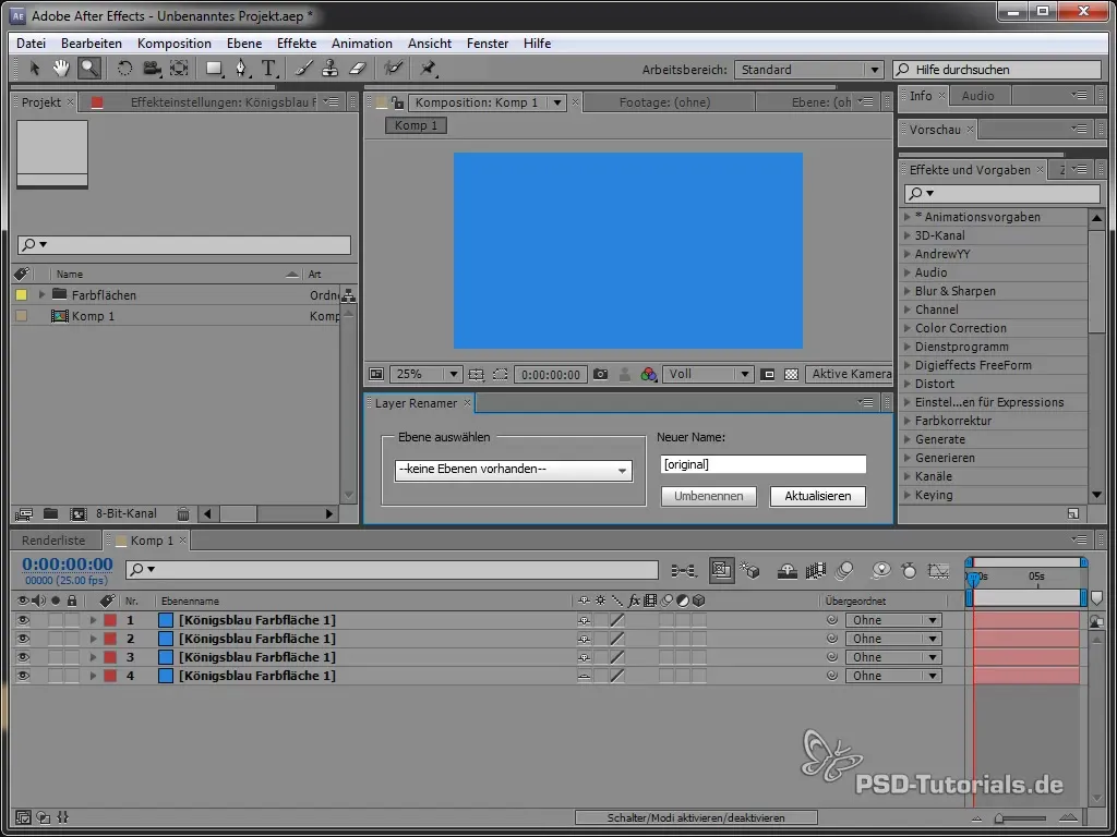 Используйте After Effects – создайте пользовательский интерфейс для переименования слоев Используйте After Effects – создайте пользовательский интерфейс для переименовывания слоев
