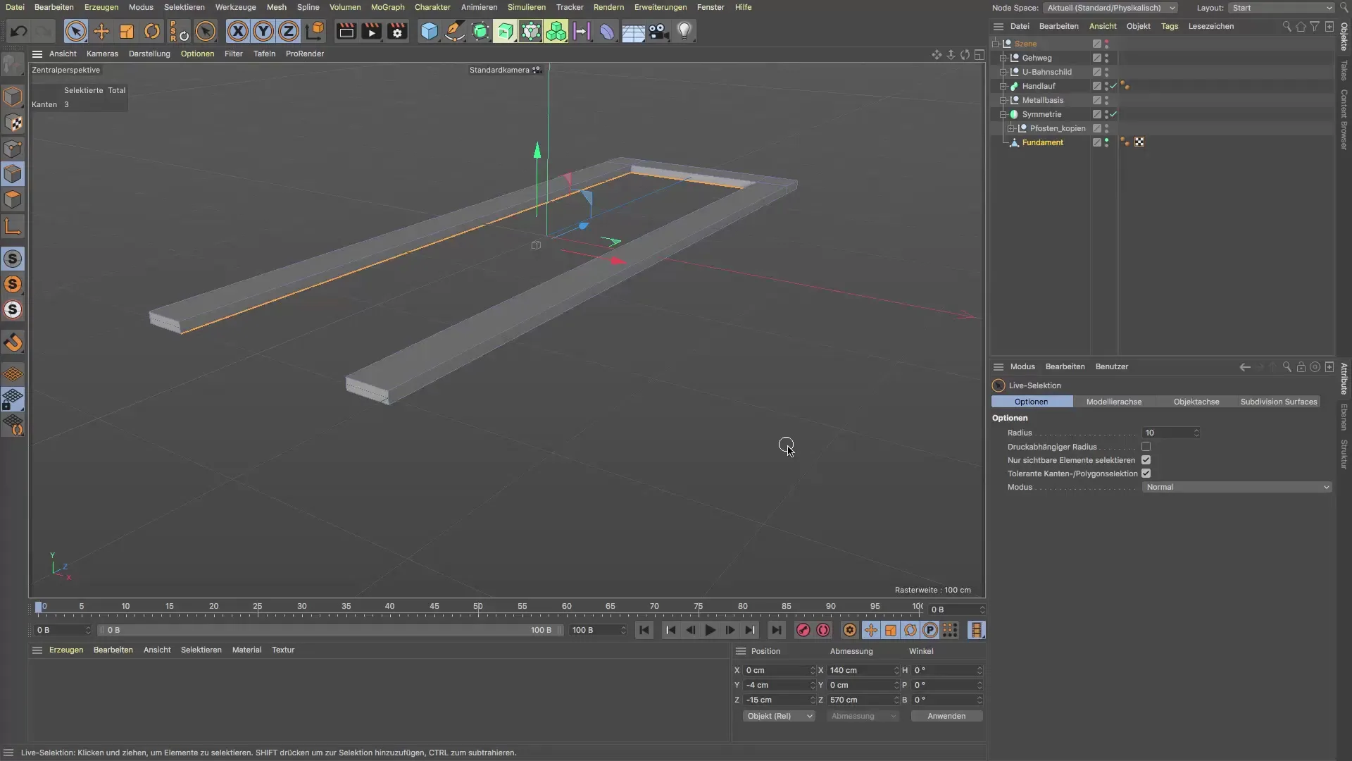 Diseñar paredes en Cinema 4D para tramos de escaleras Diseñar paredes en Cinema 4D para escaleras