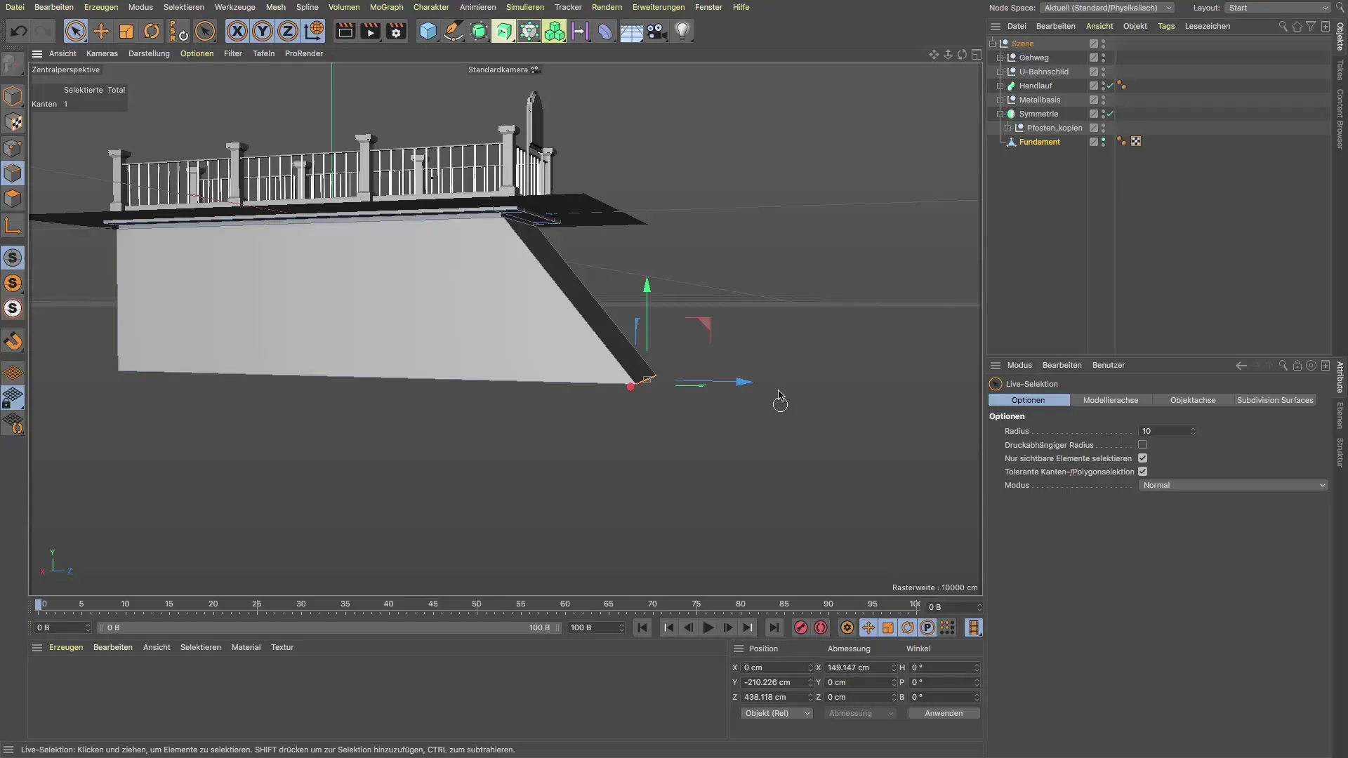 Diseñar paredes en Cinema 4D para tramos de escaleras Diseñar paredes en Cinema 4D para escaleras