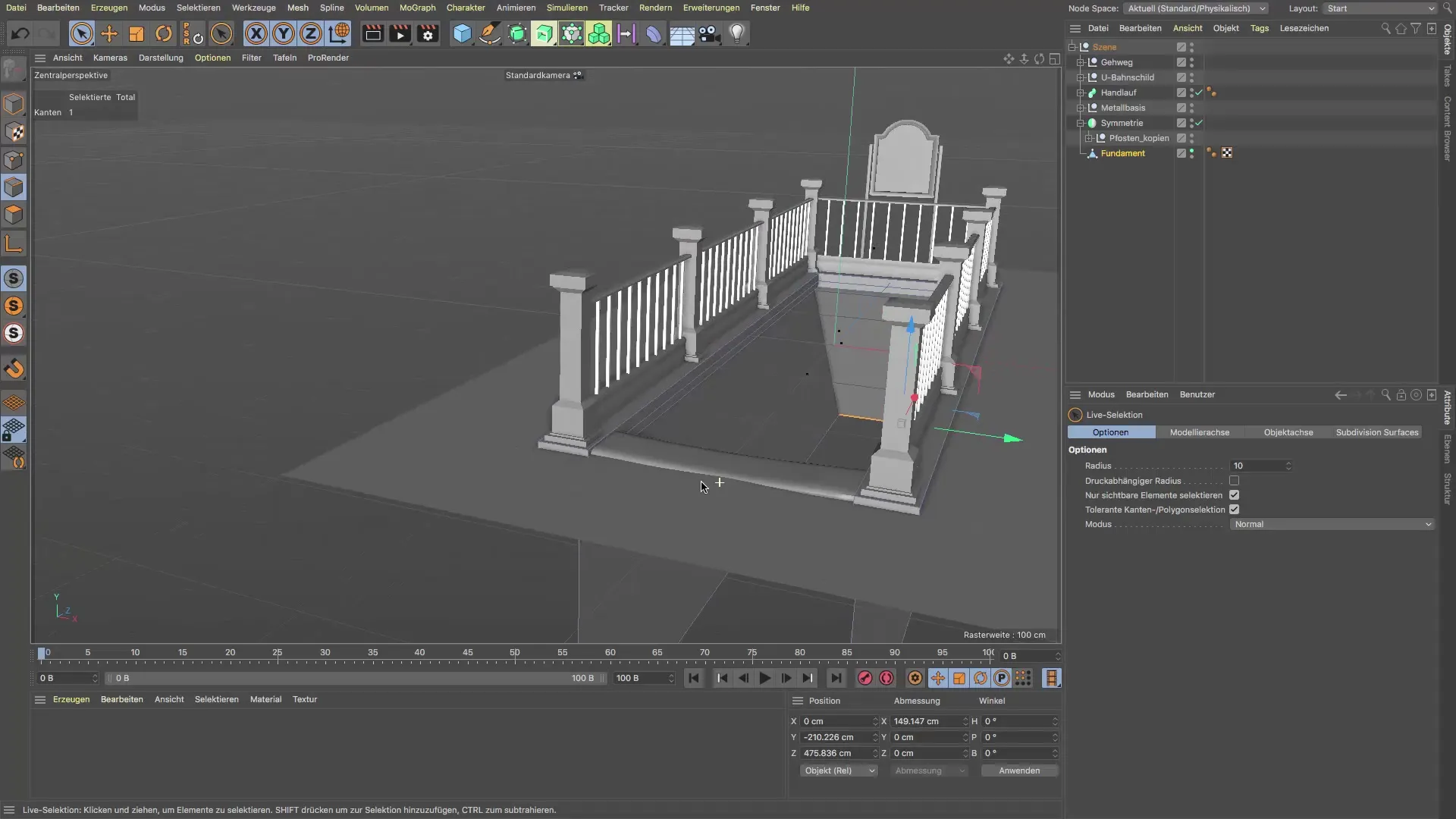 Diseñar paredes en Cinema 4D para escaleras Diseñar paredes en Cinema 4D para escaleras