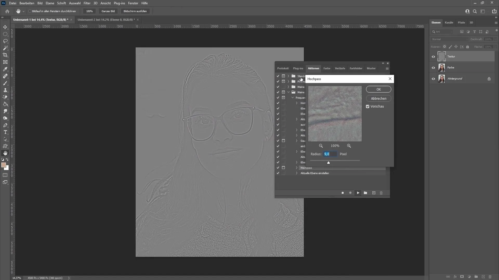 Separazione della frequenza in Photoshop: realizzata in modo efficace e semplice