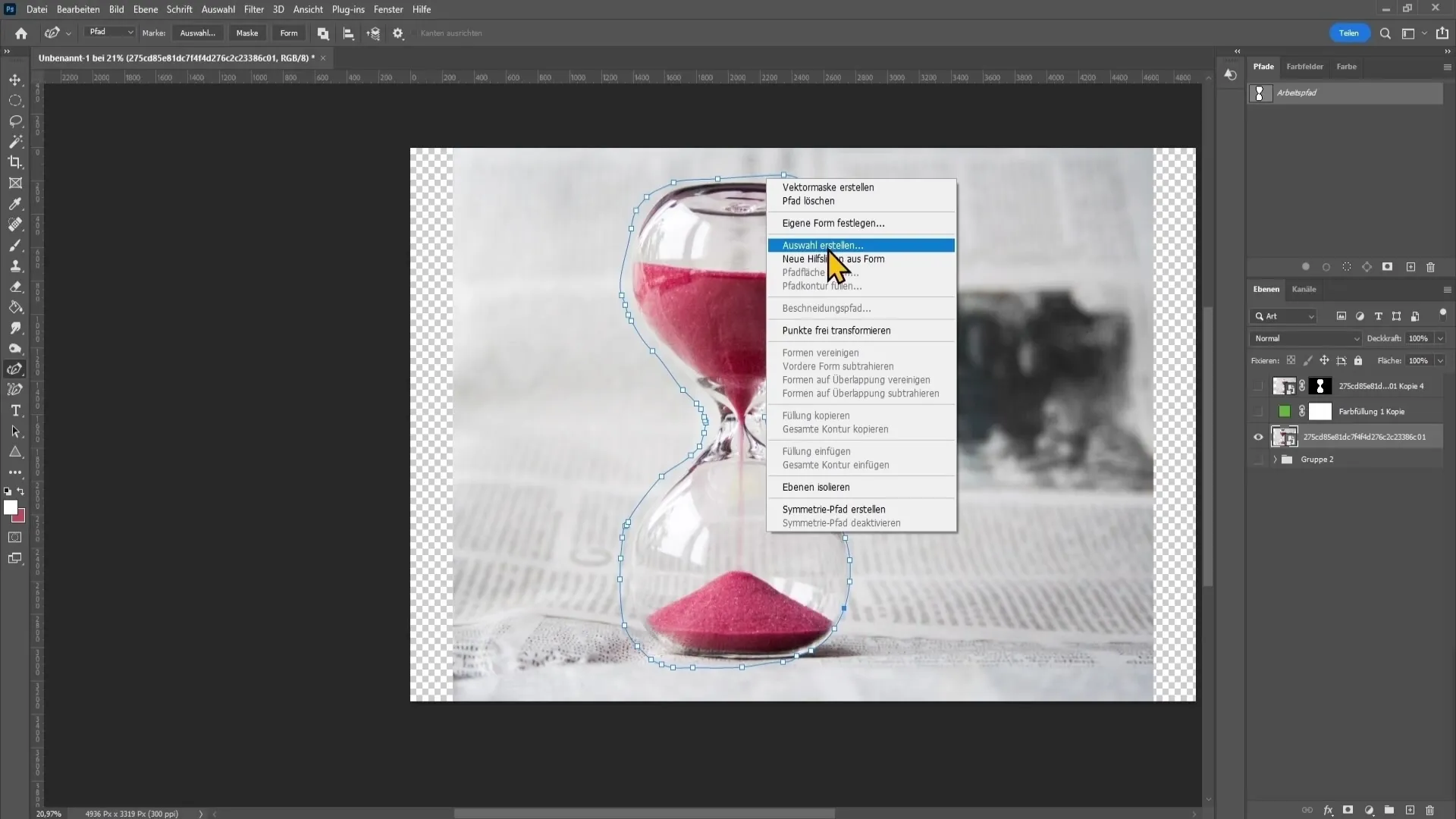 Effektiv udskæring af glas i Photoshop