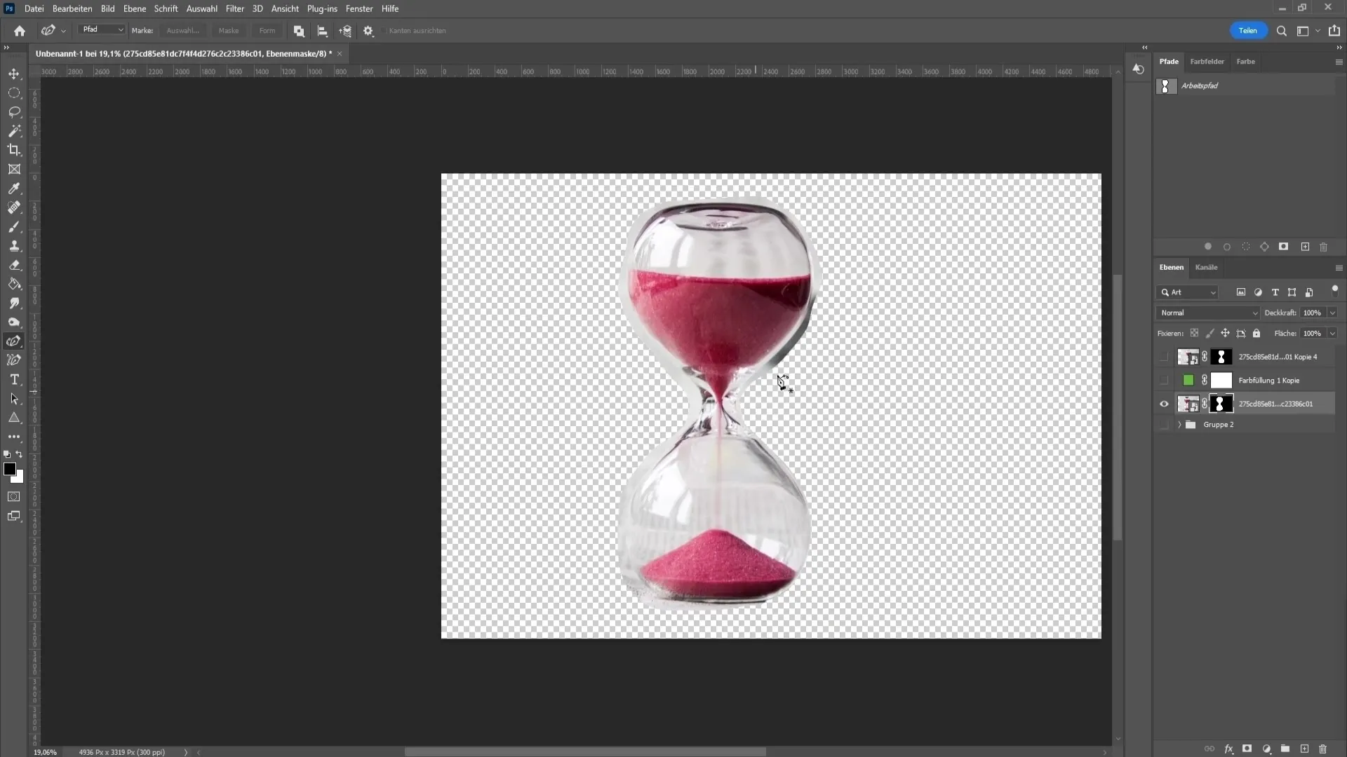 Effektiv udklipning af glas i Photoshop