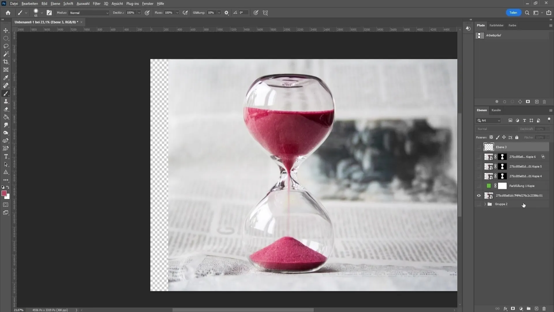 Effektiv udklipning af glas i Photoshop