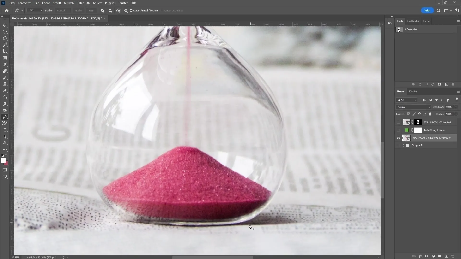 Effektiv afskæring af glas i Photoshop