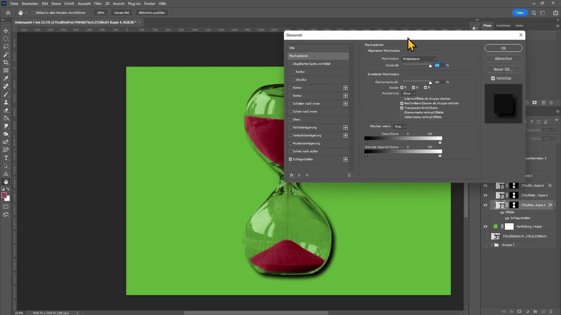 Effektiv udklipning af glas i Photoshop