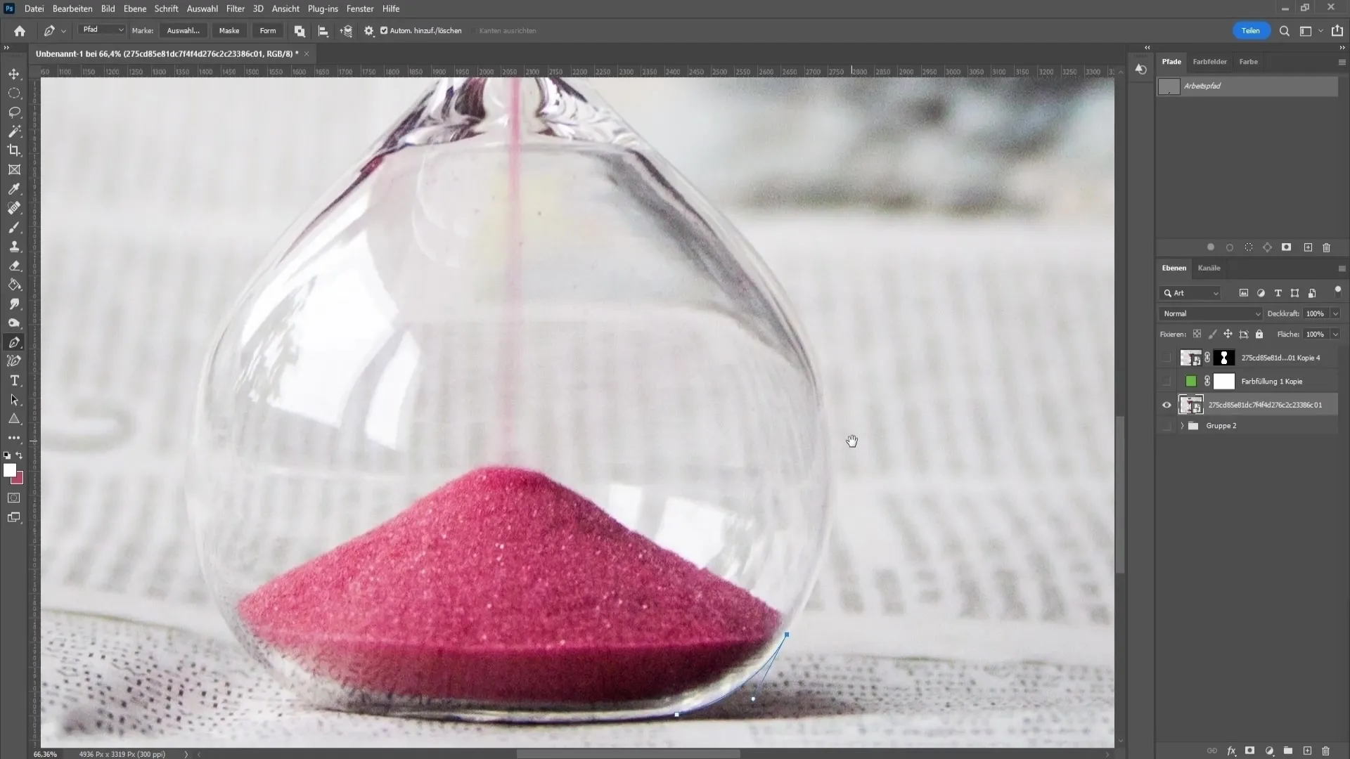 Effektivt udklip af glas i Photoshop