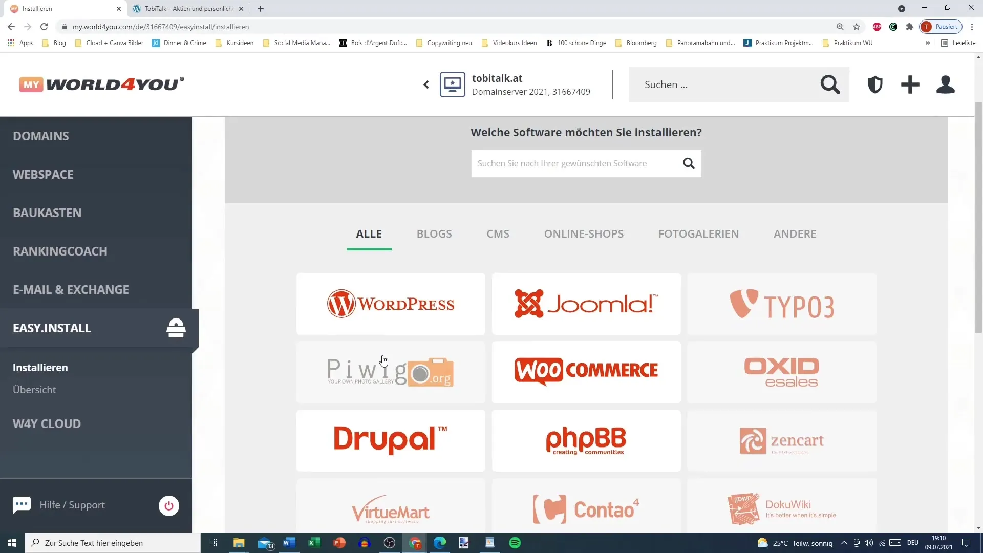 WordPressi installatsioon Easy Installiga WordPressi installatsioon Easy Installiga