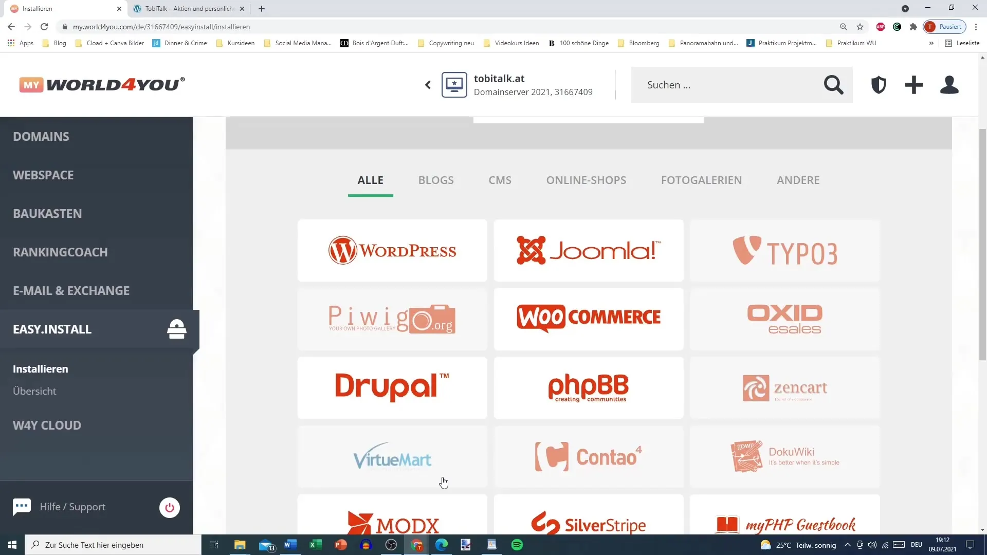 WordPressi installatsioon Easy Installiga WordPressi installatsioon Easy Installiga
