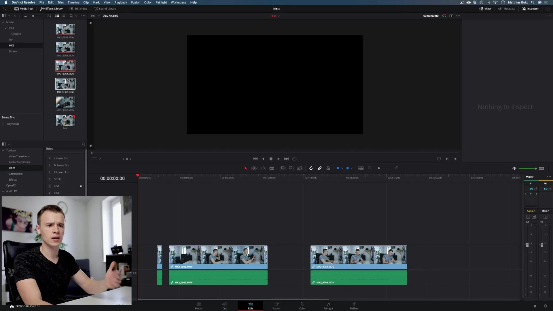 Clips effectief invoegen in DaVinci Resolve Effectief clips invoegen in DaVinci Resolve