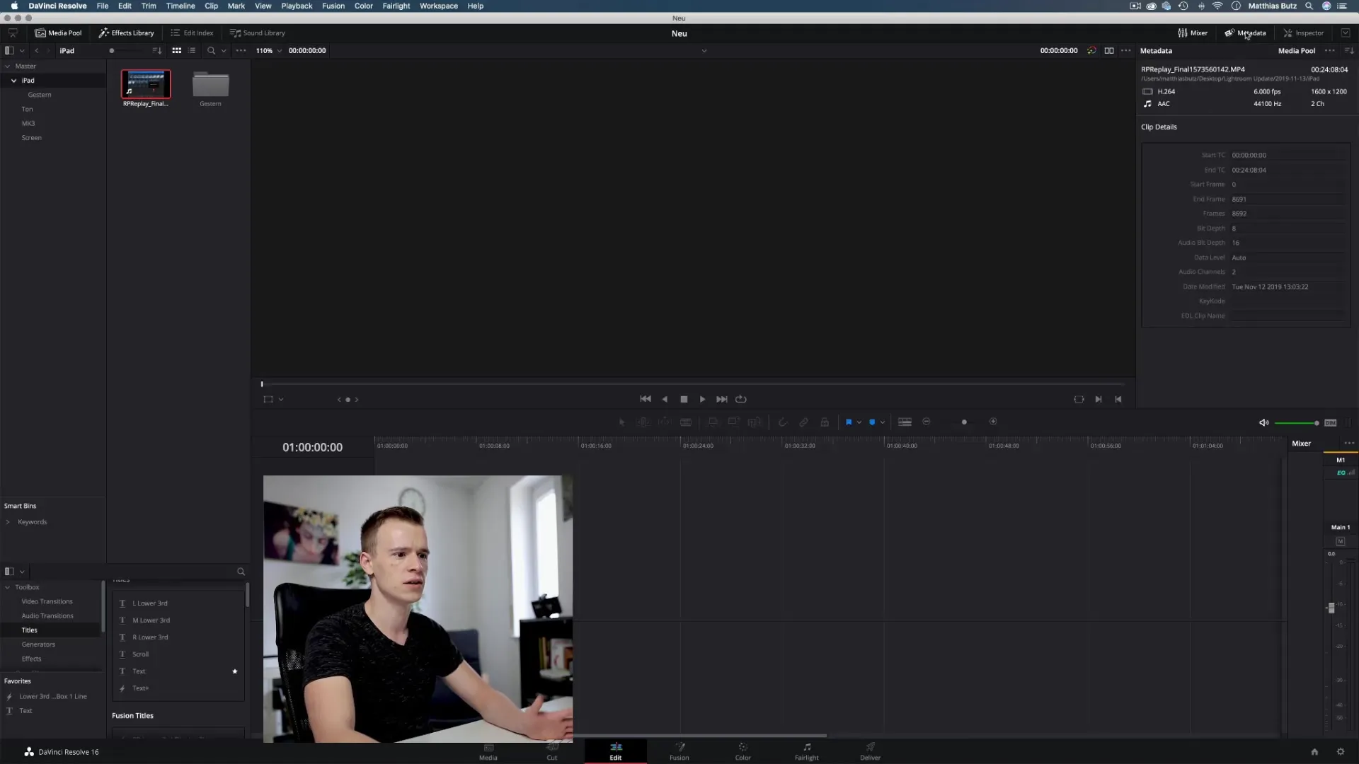 DaVinci Resolveのユーザーインターフェースを最適に活用する DaVinci Resolveのユーザーインターフェースを最適に活用する