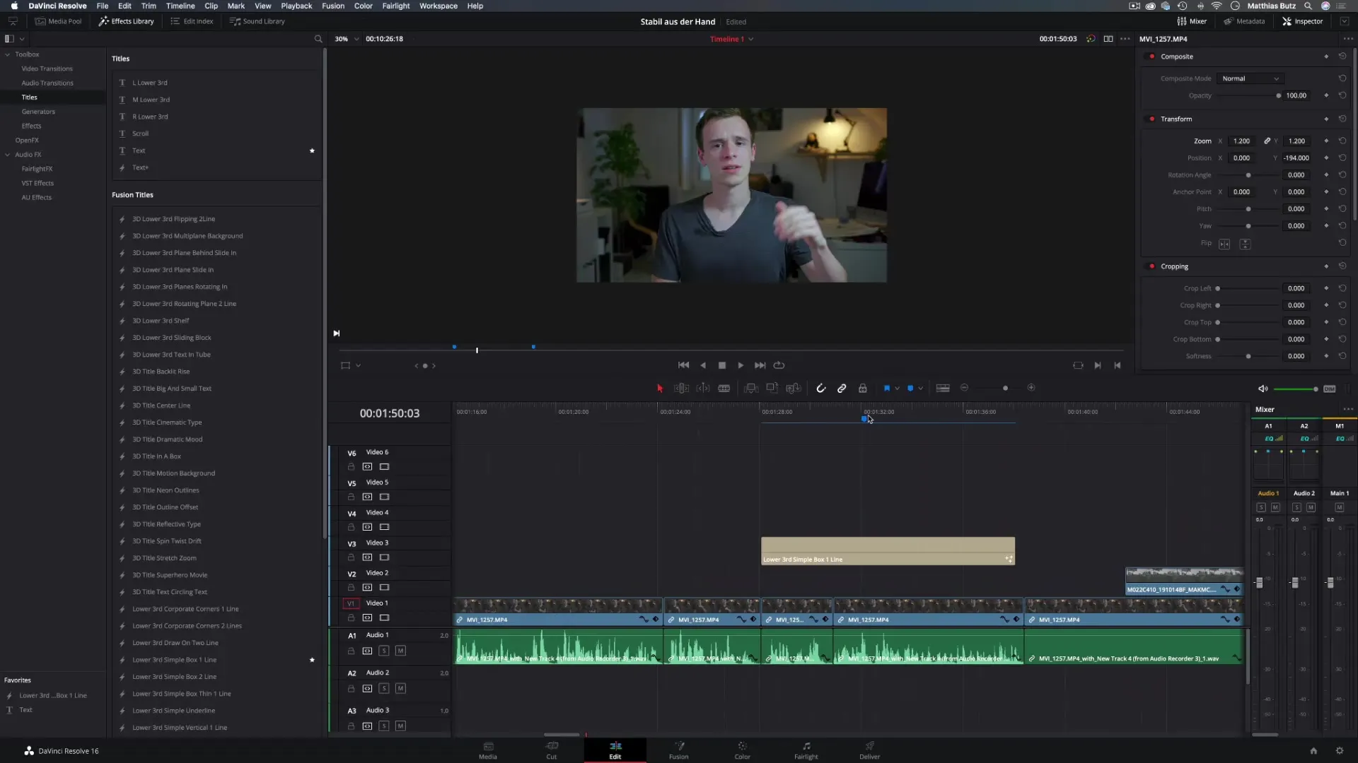 ダビンチリゾルブでテキストインサートとタイトルを作成する テキストのインサートやタイトルをDaVinci Resolveで作成する