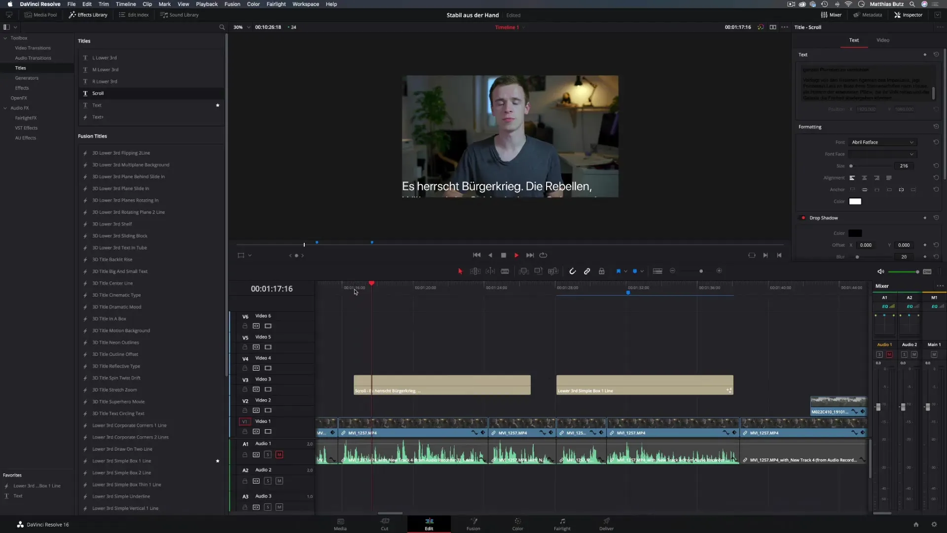 テキストオーバーレイとタイトルをDaVinci Resolveで作成する DaVinci Resolveでのテキストの挿入とタイトルの作成