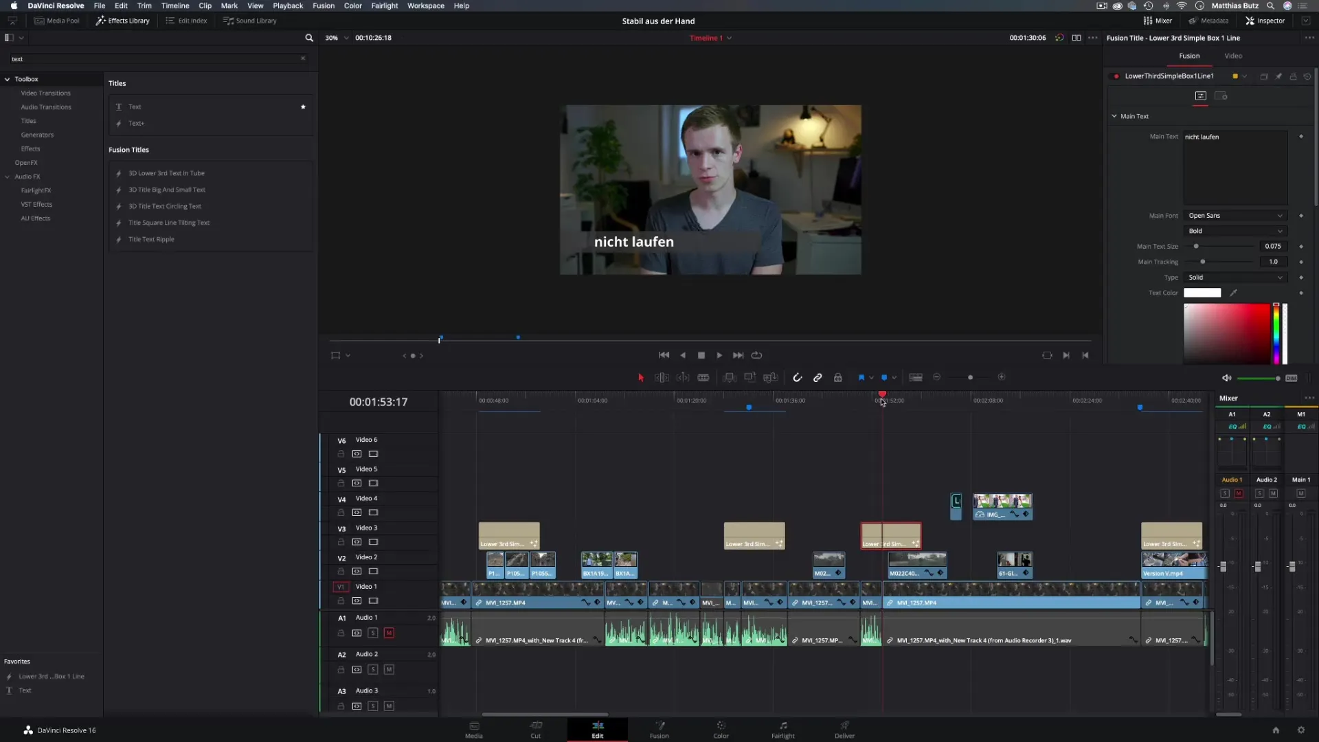 DaVinci Resolveでテキストの挿入とタイトルをデザインする ダヴィンチ・リゾルブでテキストオーバーレイとタイトルをデザインする