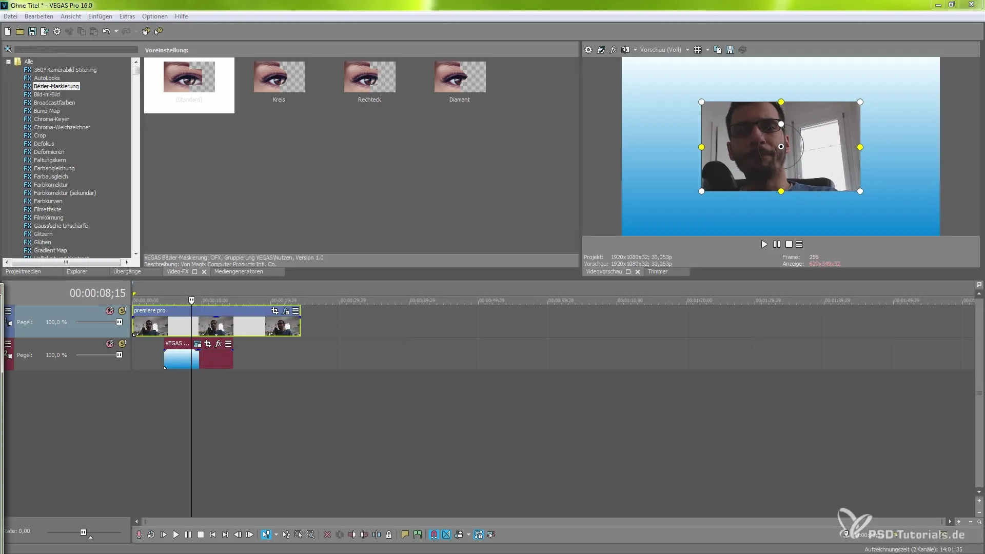 Mastering Bézier-Maskierung mit MAGIX VEGAS Pro 16 Mastering Bézier-Maskierung mit MAGIX VEGAS Pro 16