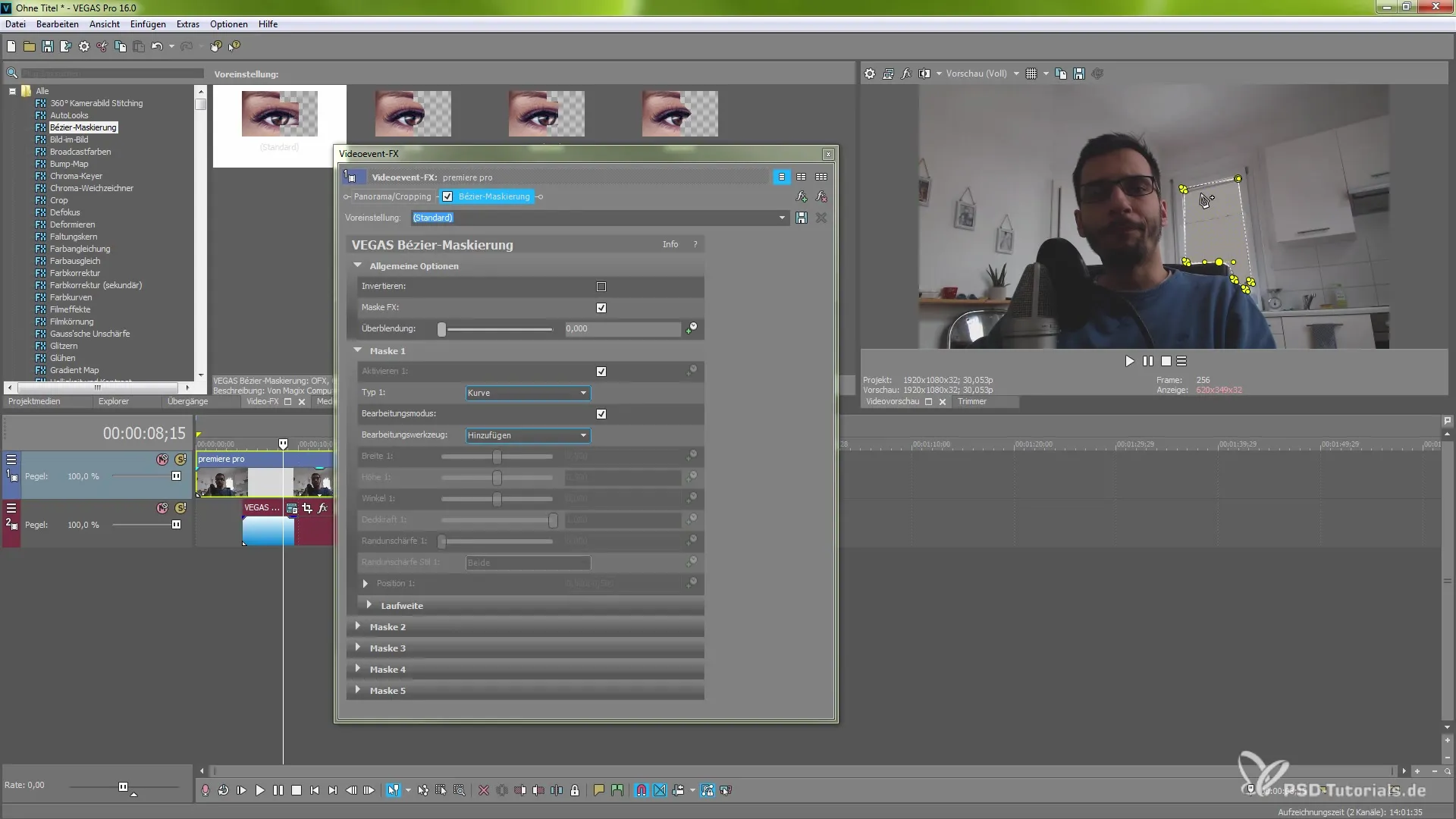 Mastering Bézier-Maskierung mit MAGIX VEGAS Pro 16 Mastering Bézier-Maskierung mit MAGIX VEGAS Pro 16