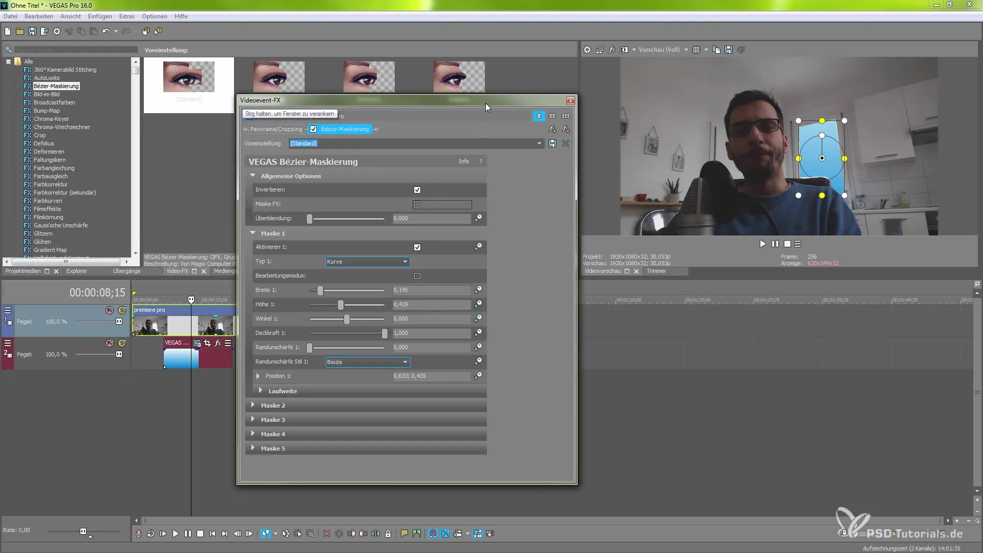 Mastering Bézier-Maskierung mit MAGIX VEGAS Pro 16 Mastering Bézier-Maskierung mit MAGIX VEGAS Pro 16