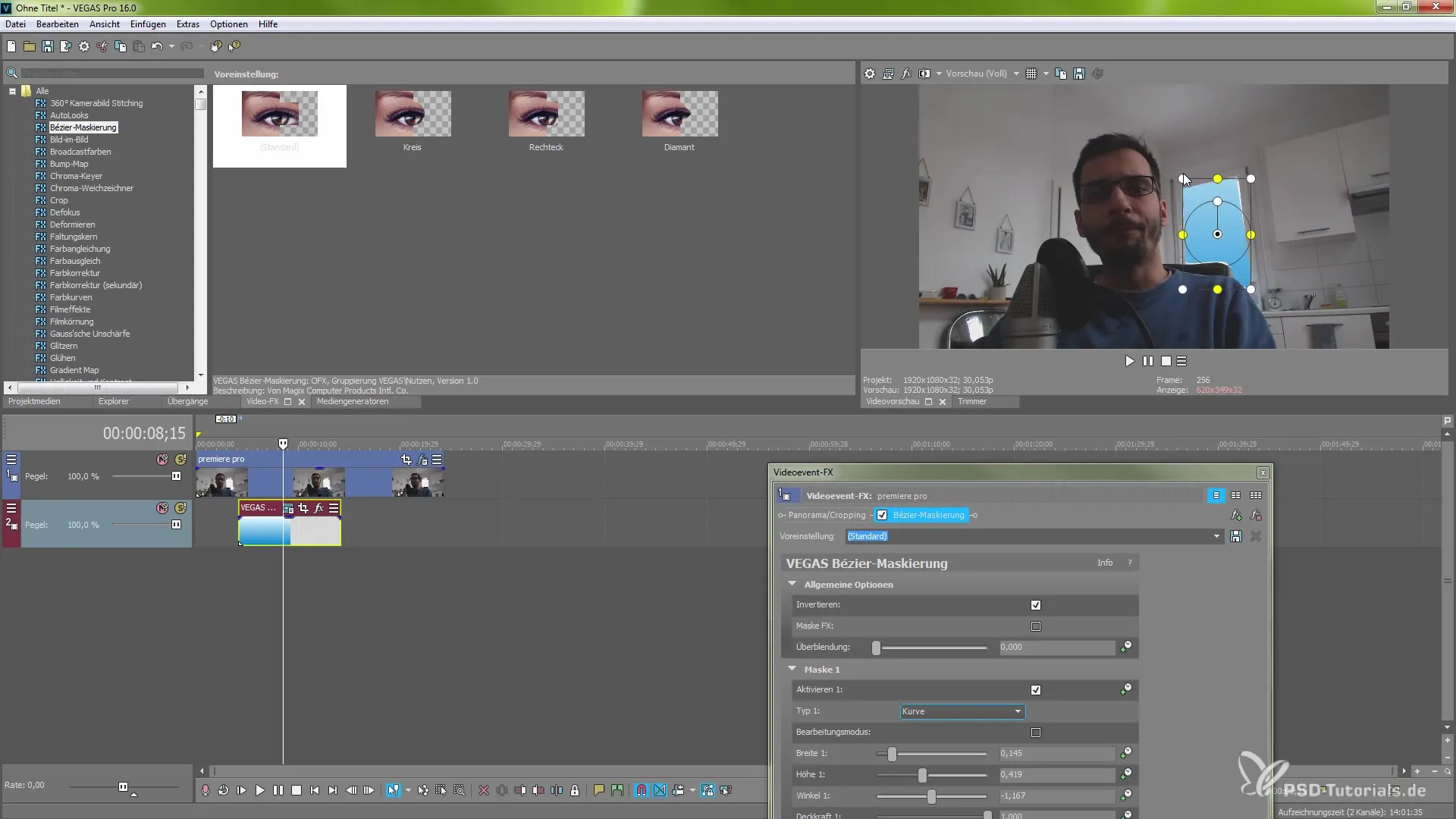 Mastering Bézier-Maskierung mit MAGIX VEGAS Pro 16 Mastering Bézier-Maskierung mit MAGIX VEGAS Pro 16