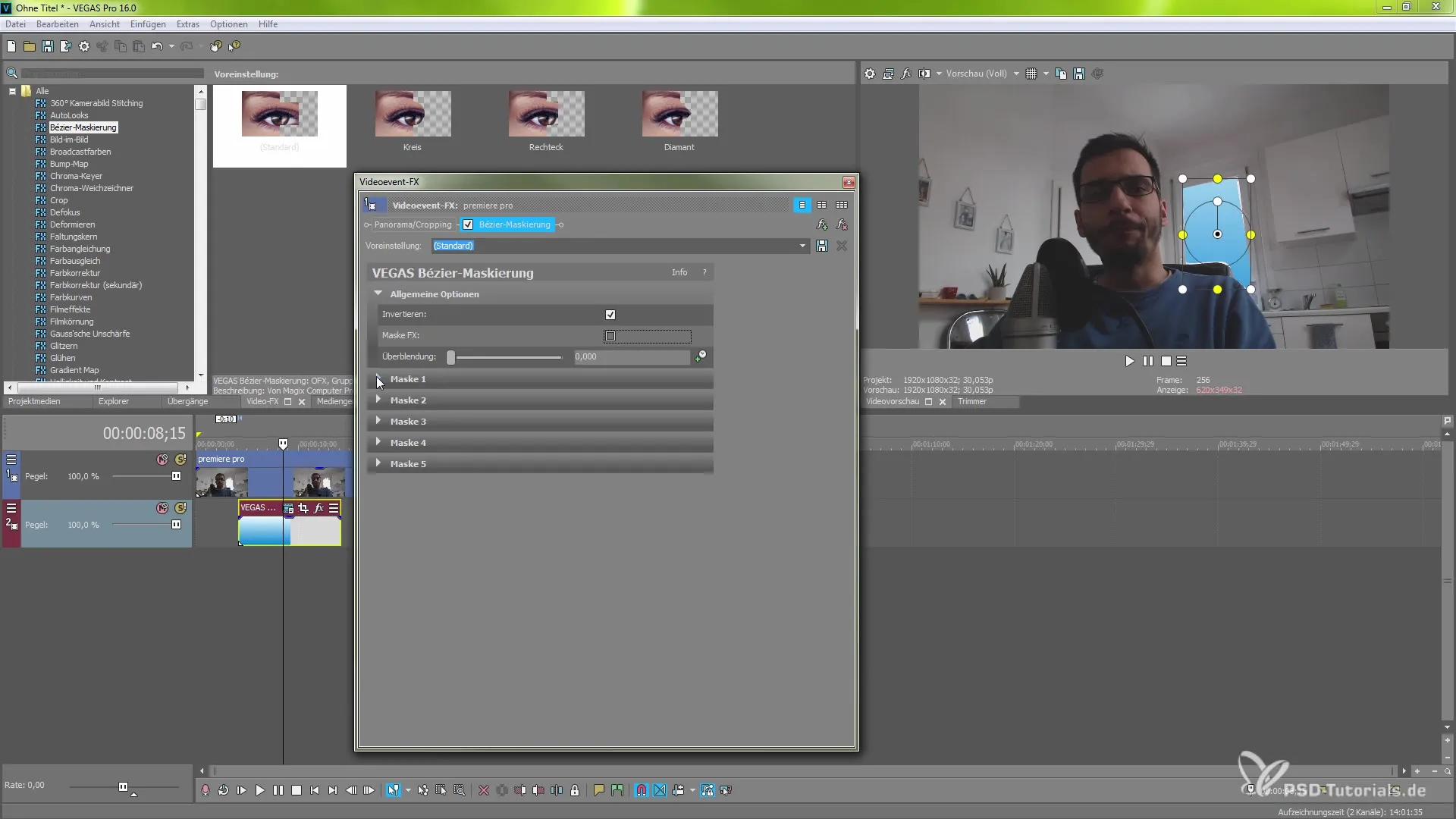 Mastering Bézier-Maskierung mit MAGIX VEGAS Pro 16 Mastering Bézier-Maskierung mit MAGIX VEGAS Pro 16
