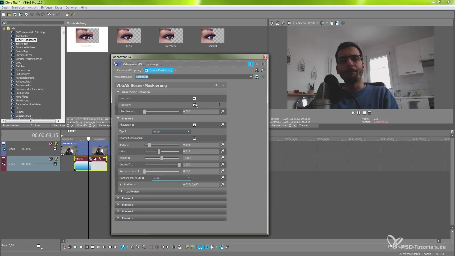Mastering Bézier-Maskierung mit MAGIX VEGAS Pro 16 Mastering Bézier-Maskierung mit MAGIX VEGAS Pro 16