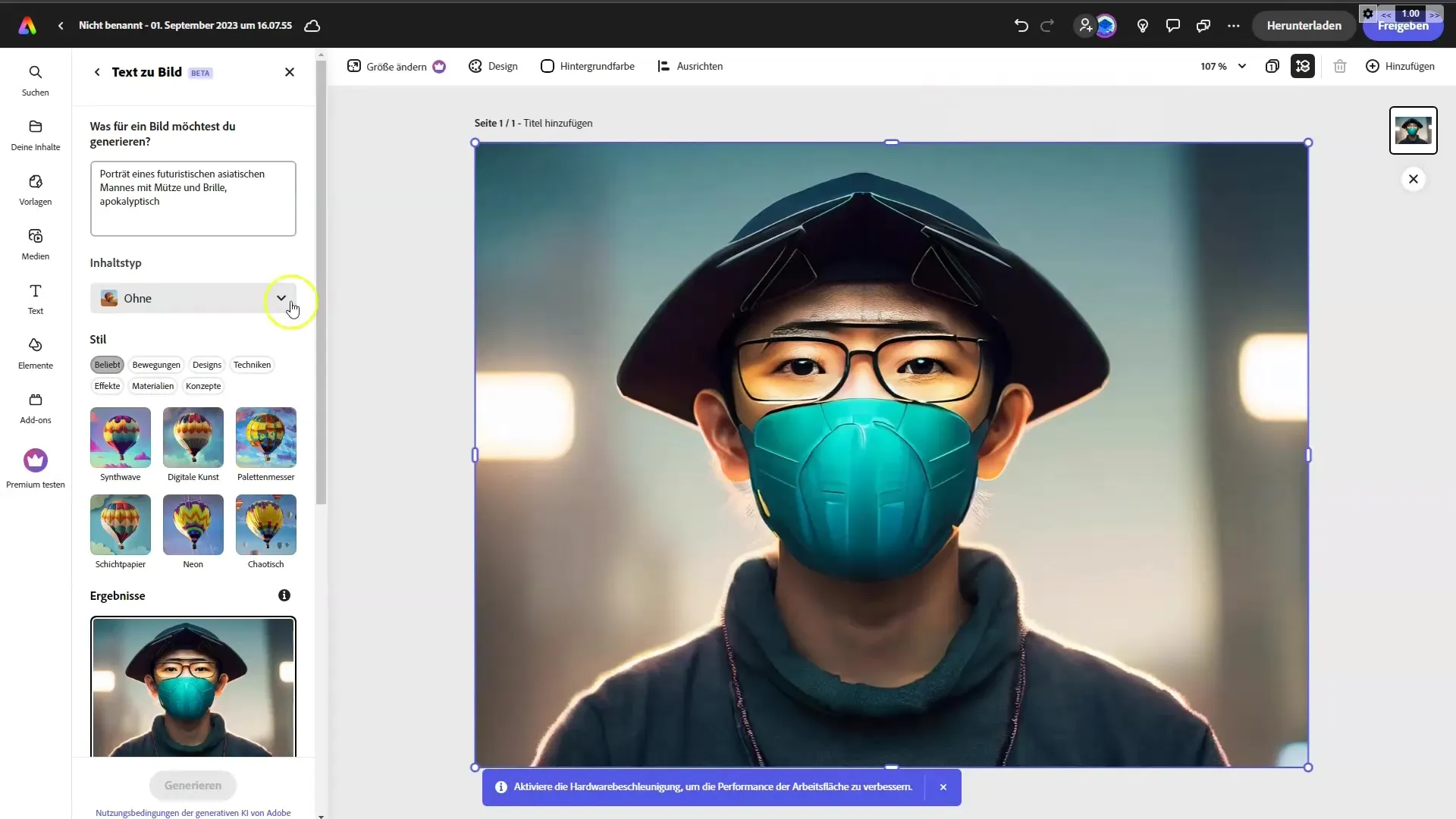 Proiectare creativă cu Adobe Firefly în Adobe Express