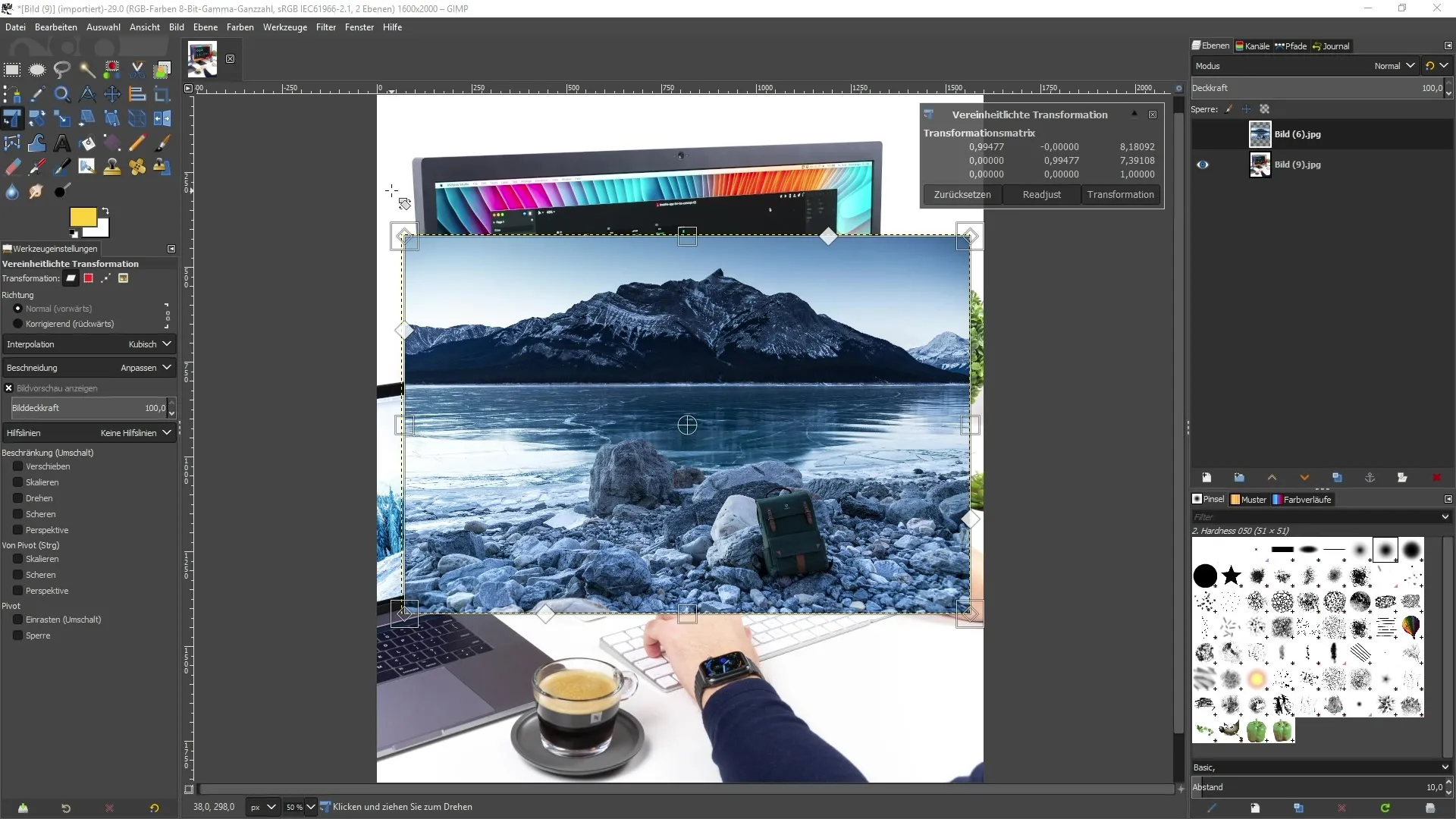 GIMP 2.10: Herramienta de transformación unificada en detalle GIMP 2.10: Herramienta de transformación unificada en detalle
