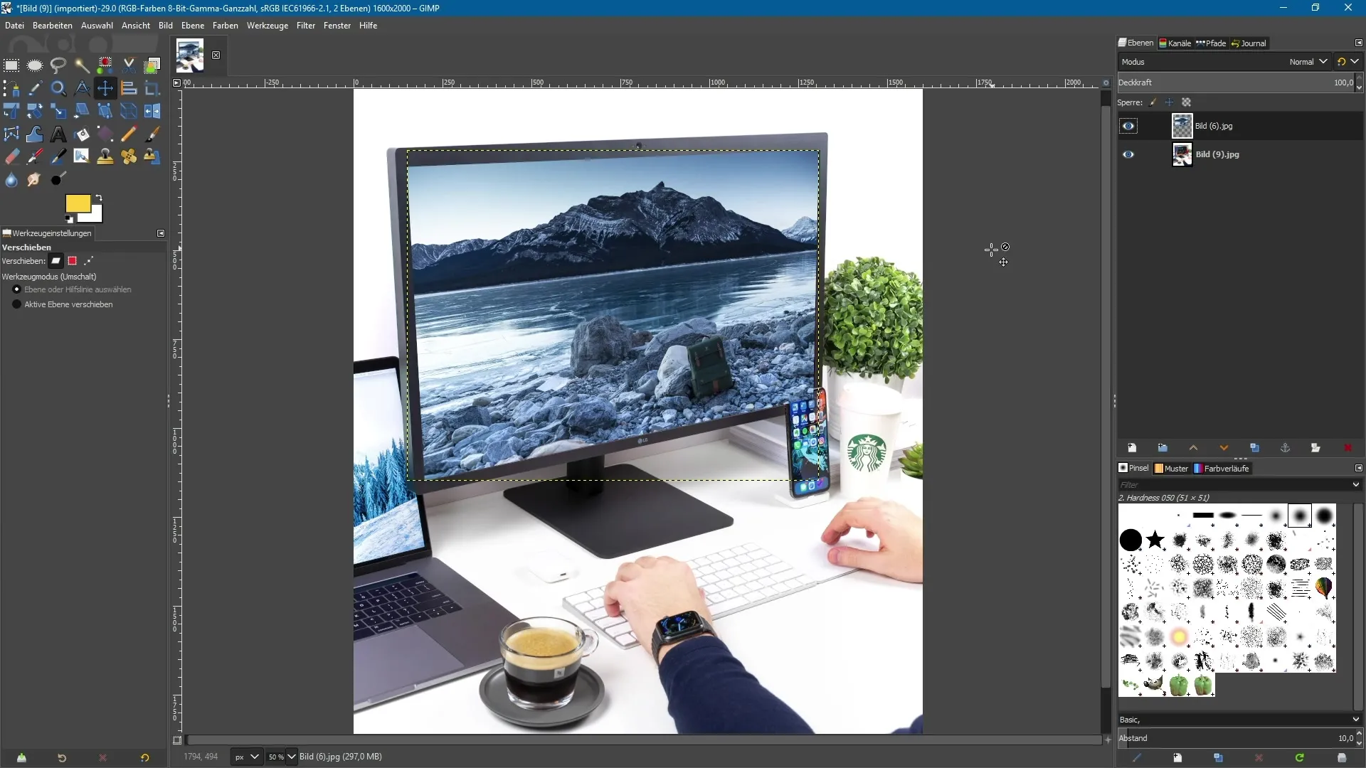 GIMP 2.10: Herramienta de transformación unificada en detalle GIMP 2.10: Herramienta de transformación unificada en detalle