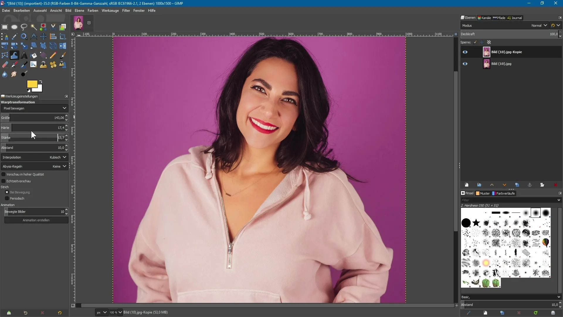Transformación de deformación en GIMP 2.10 – Guía paso a paso Transformación de deformación en GIMP 2.10 - Guía paso a paso